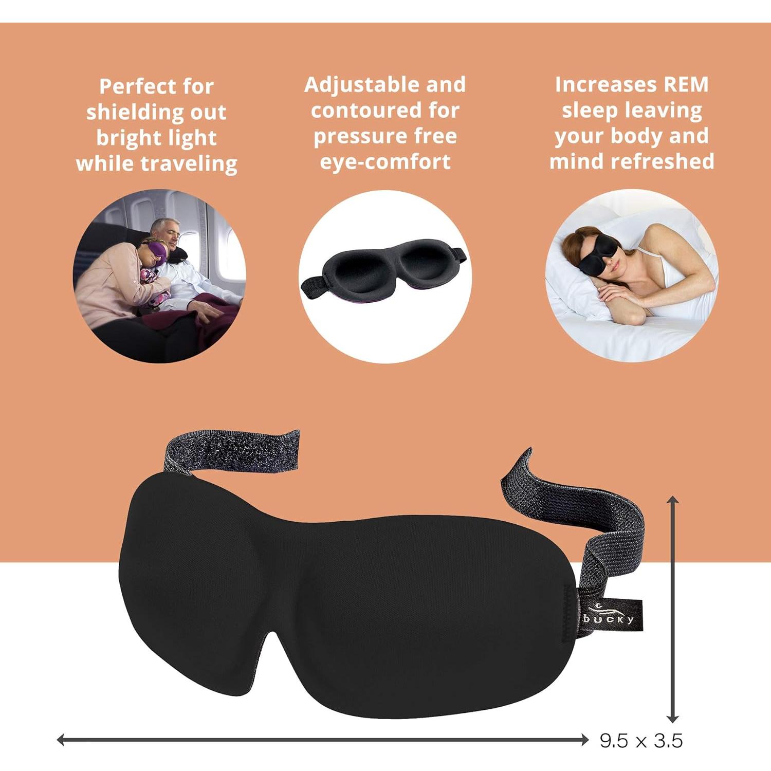 Máscara de Ojos Bucky 5020 Sin Presión Gris para Viajes