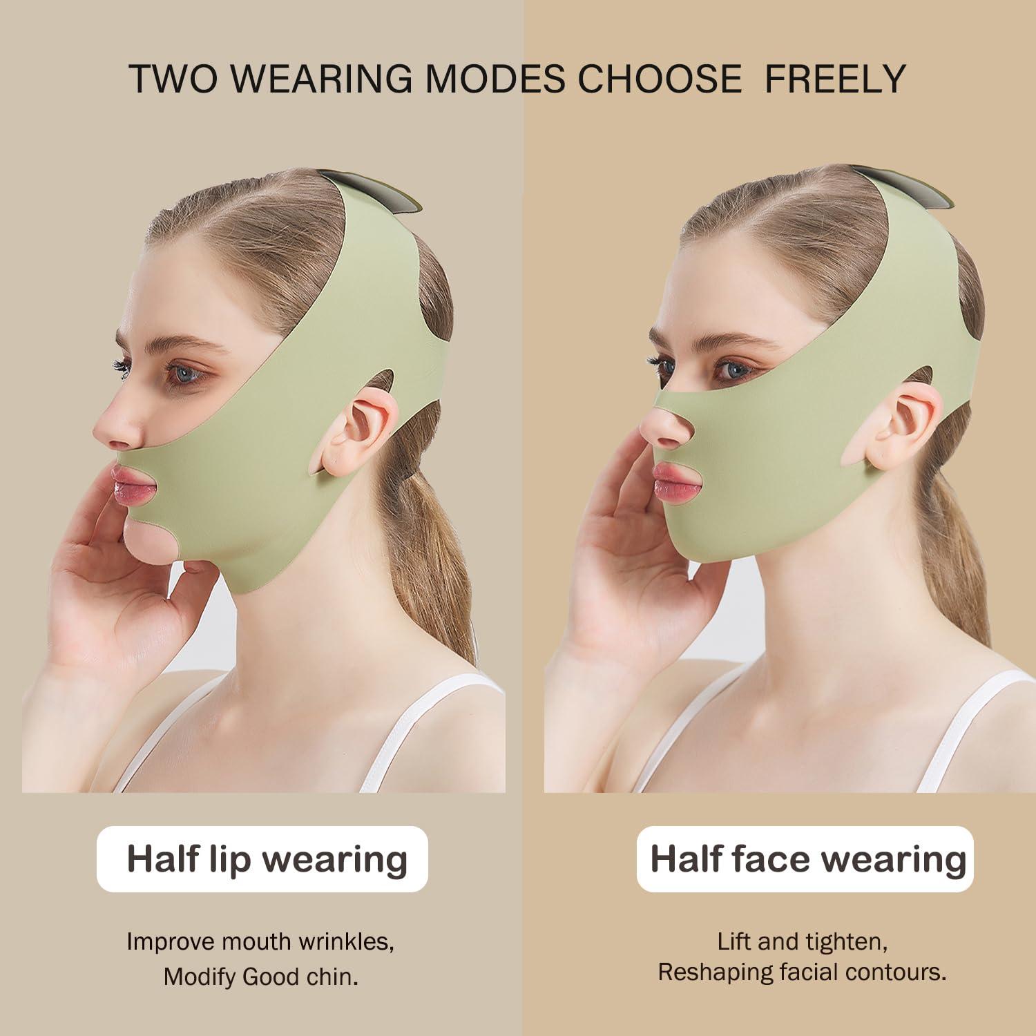 Correa Facial Elevadora MASIKA para Doble Barbilla Verde M