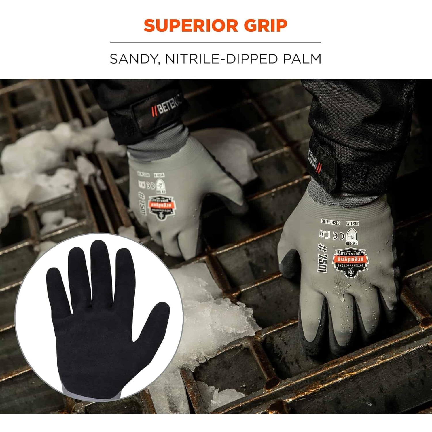 Guantes de Trabajo Invierno Ergodyne 7501 Impermeables Grises