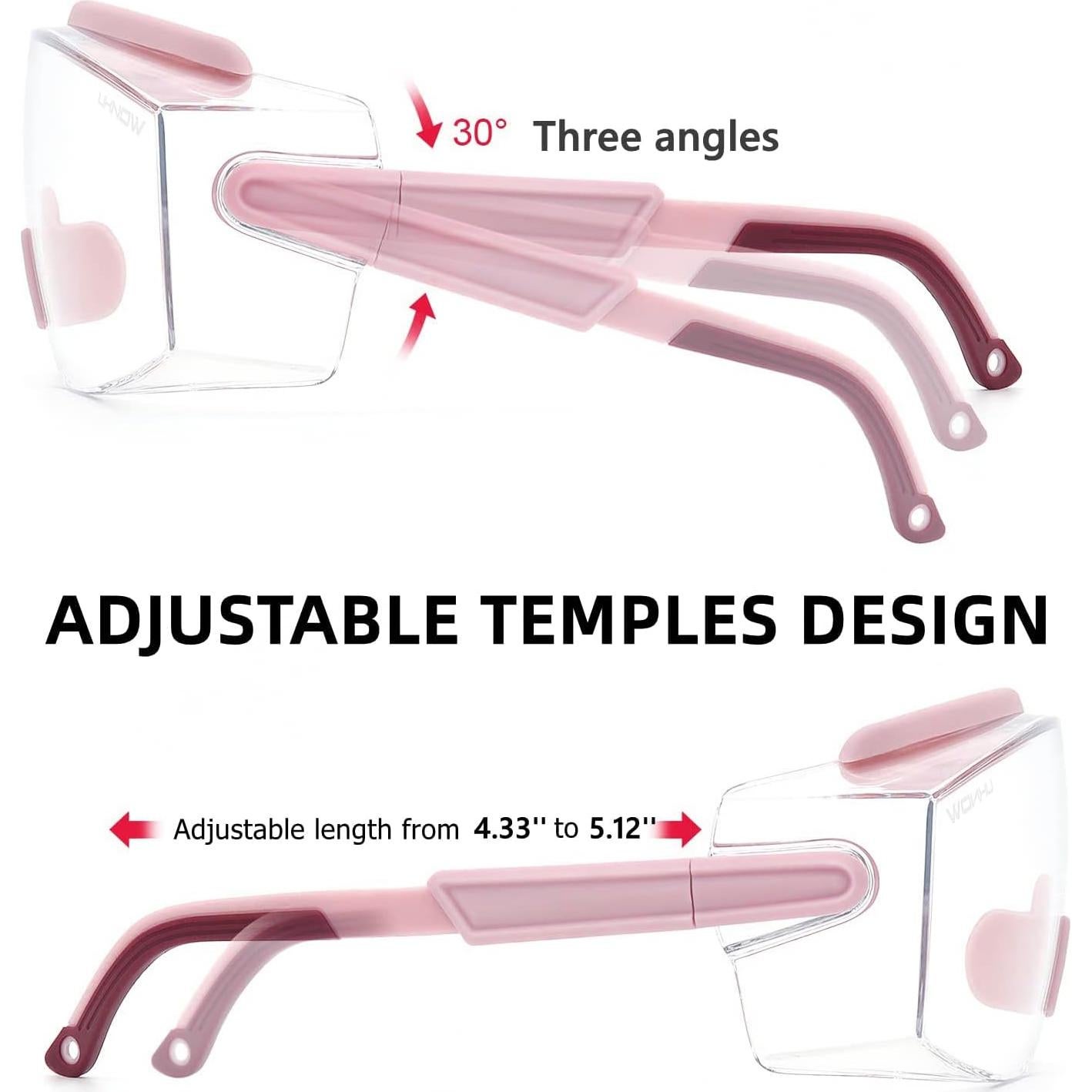 Gafas de Seguridad UKNOW Antivaho Envolventes Rosa