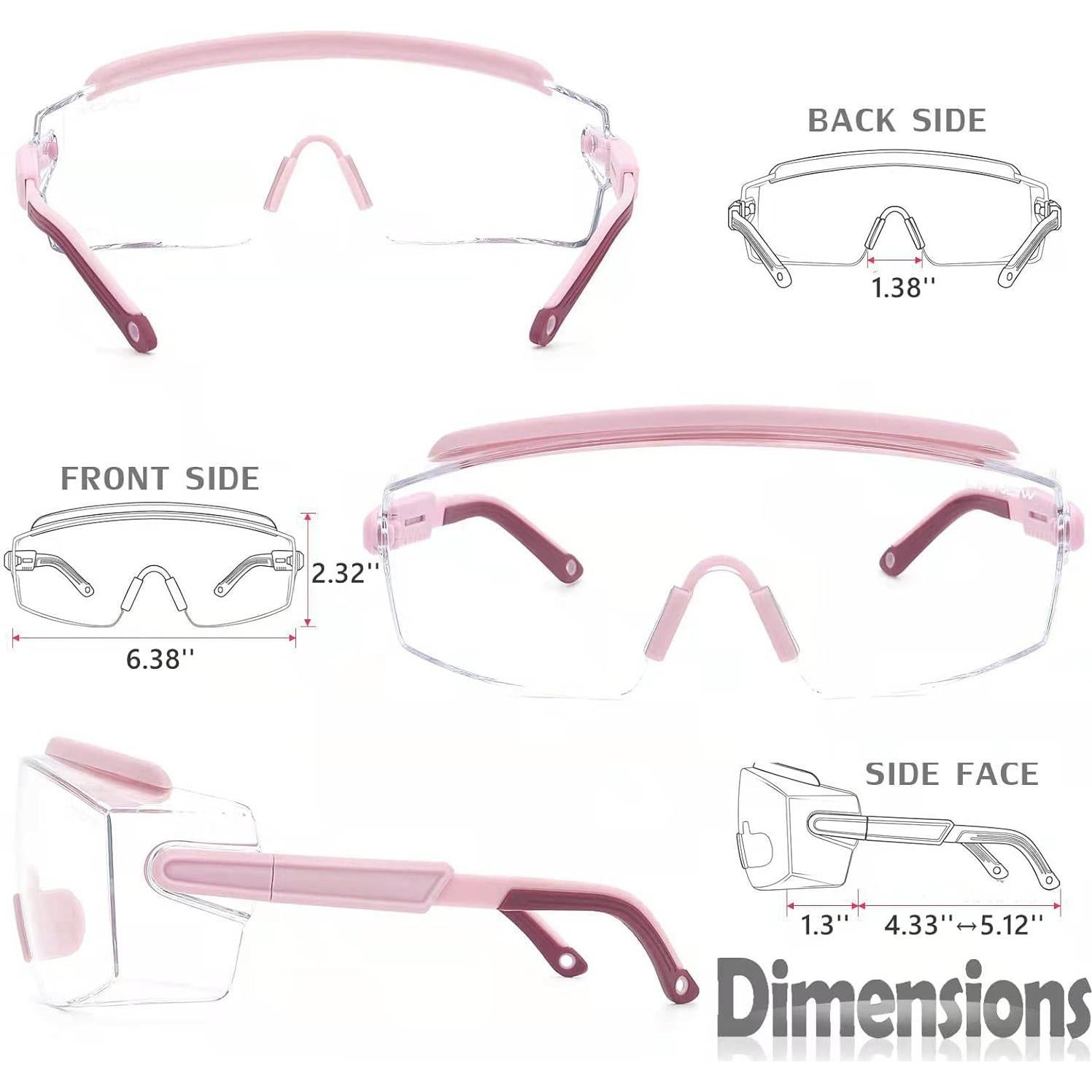 Gafas de Seguridad UKNOW Antivaho Envolventes Rosa