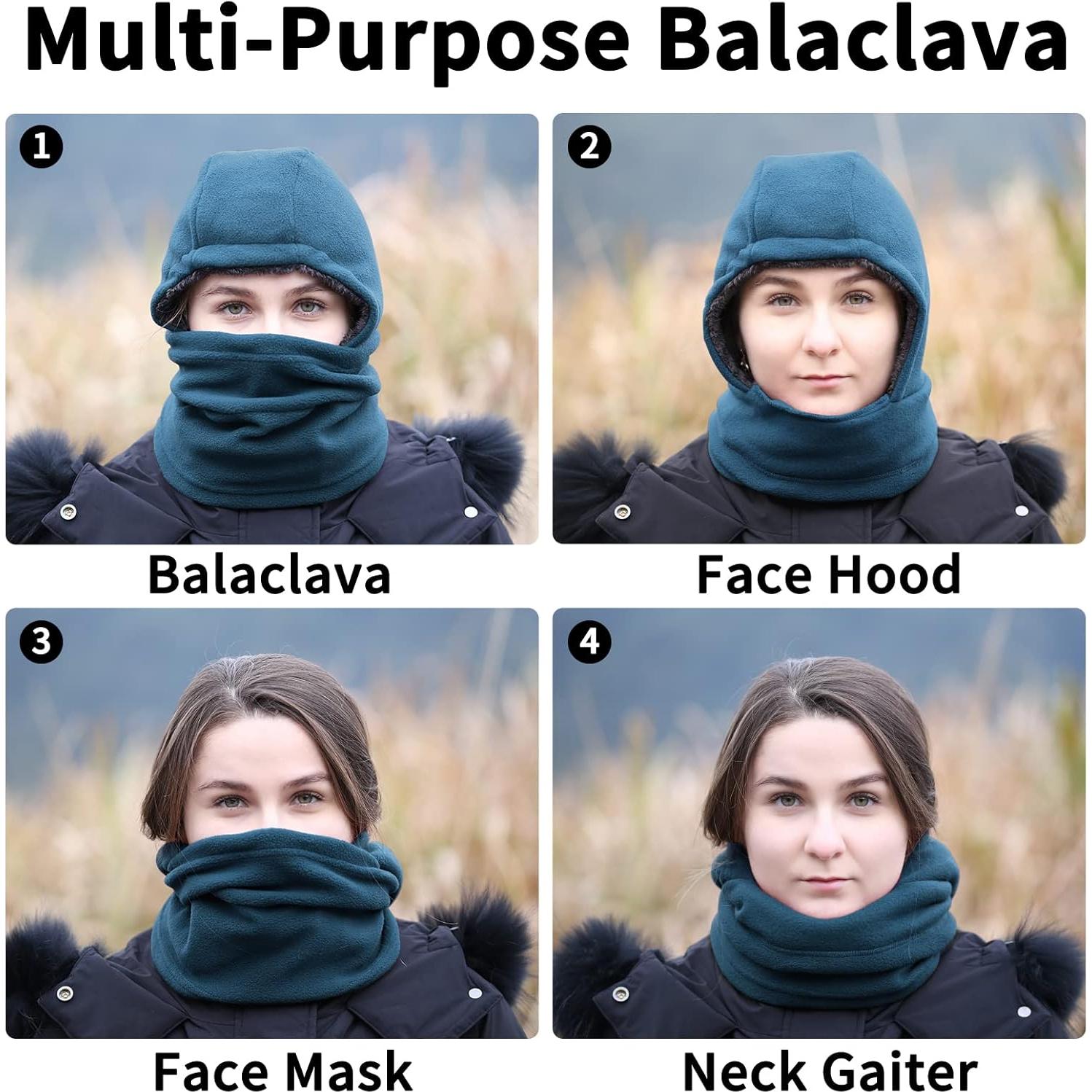 Máscara de Esquí Achiou Unisex con Capucha y Calentador de Cuello