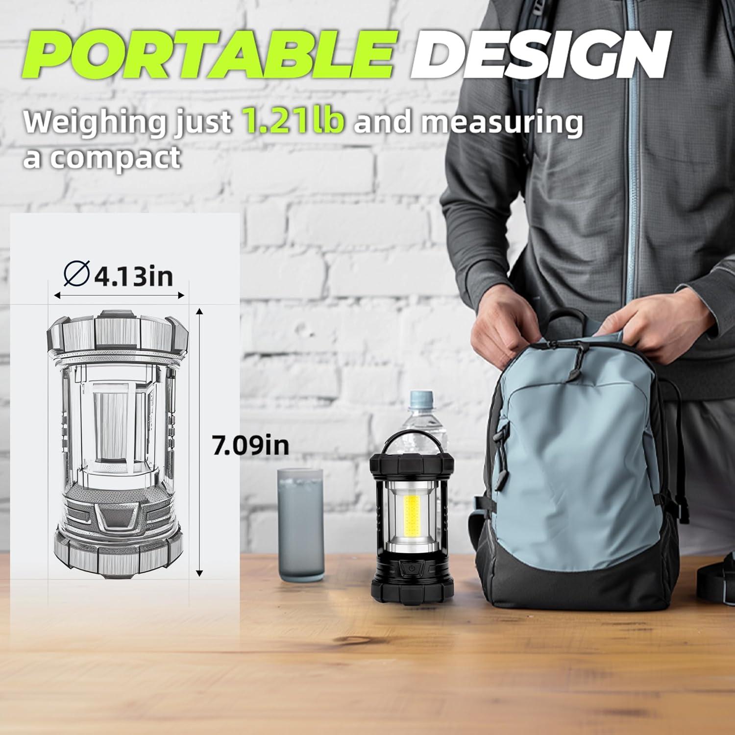 Linterna de Camping Recargable 3000LM Favourlite 4400mAh IPX4