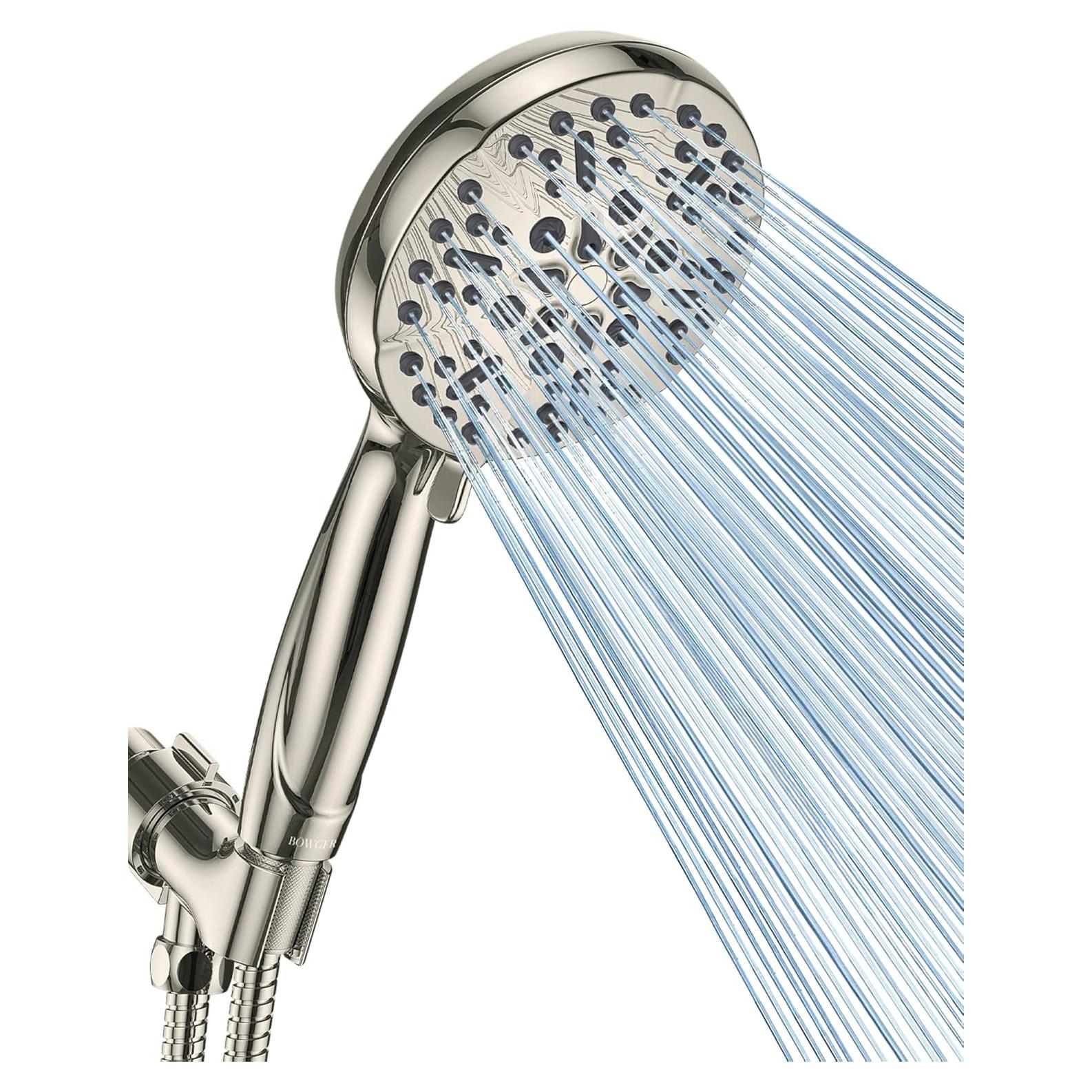 Cabezal de Ducha BOWGER Alta Presión 5 Modos Níquel Cepillado