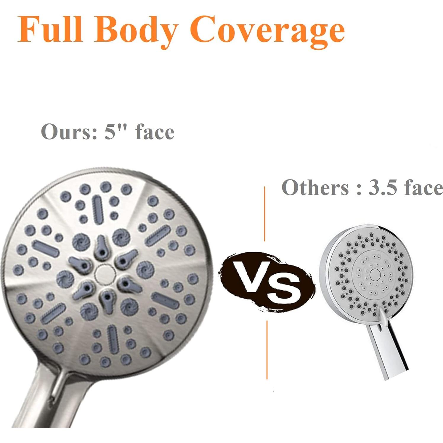 Cabezal de Ducha BOWGER Alta Presión 5 Modos Níquel Cepillado