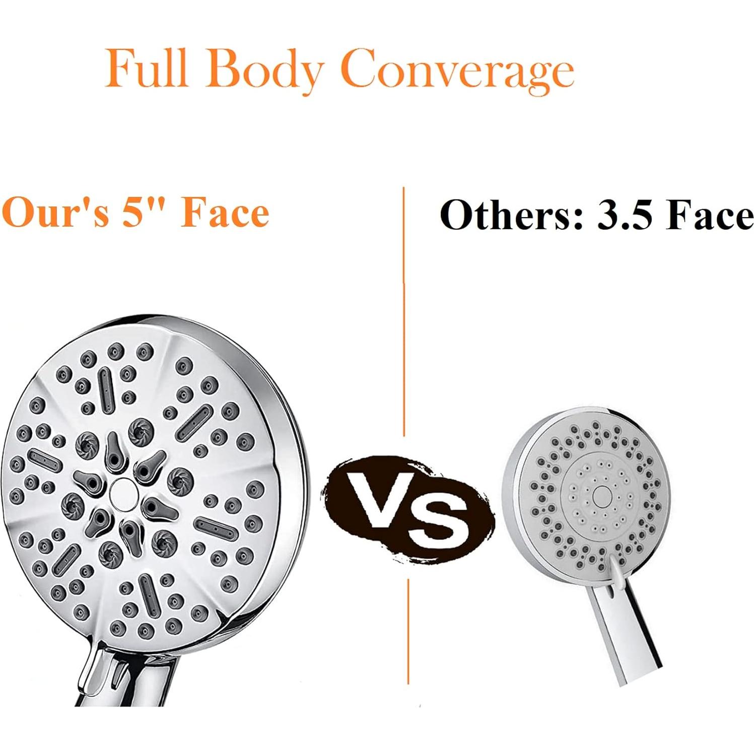 Cabezal de Ducha BOWGER 5 Modos Alta Presión Cromo 12.7 cm