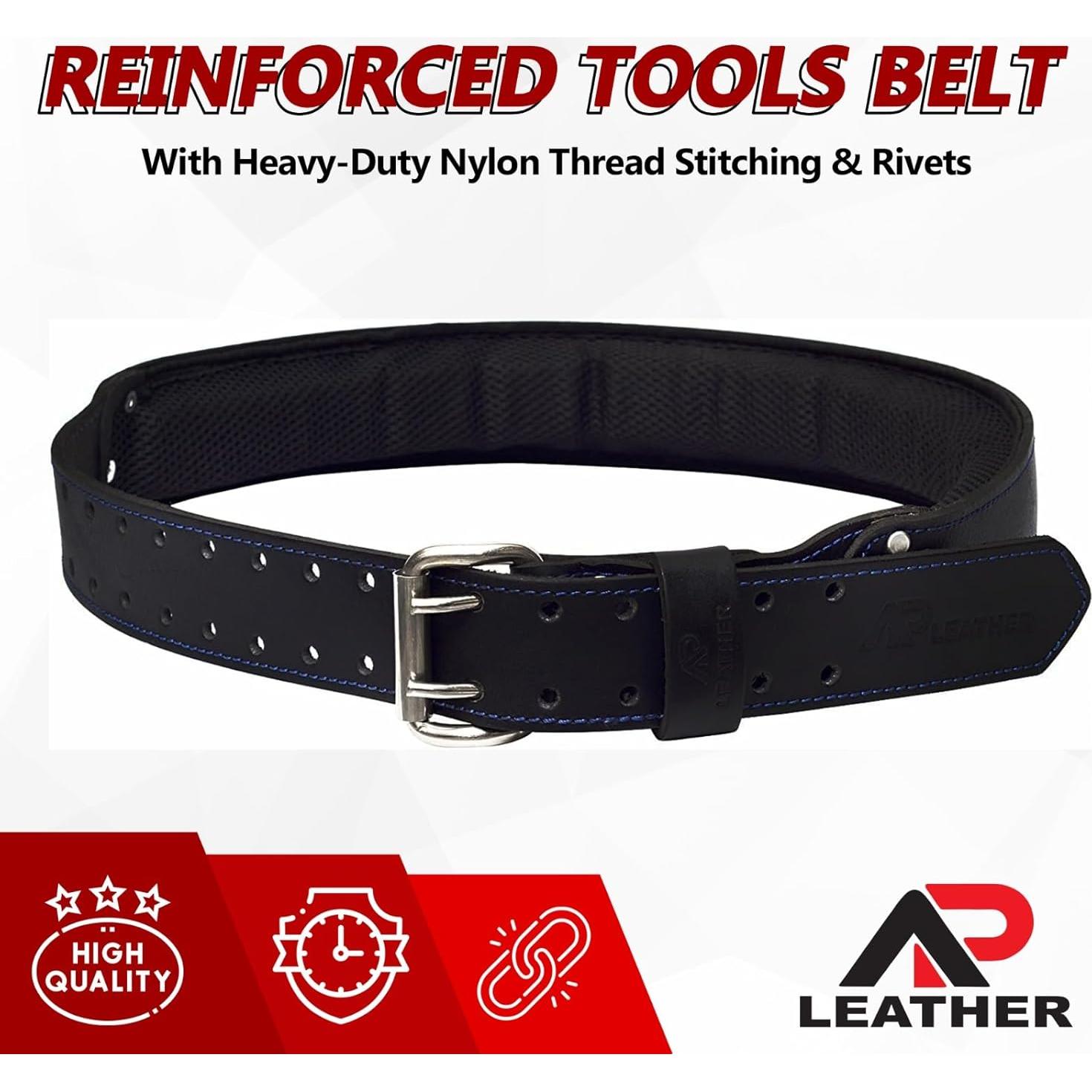 Cinturón de herramientas Pro-501 de cuero ajustable negro