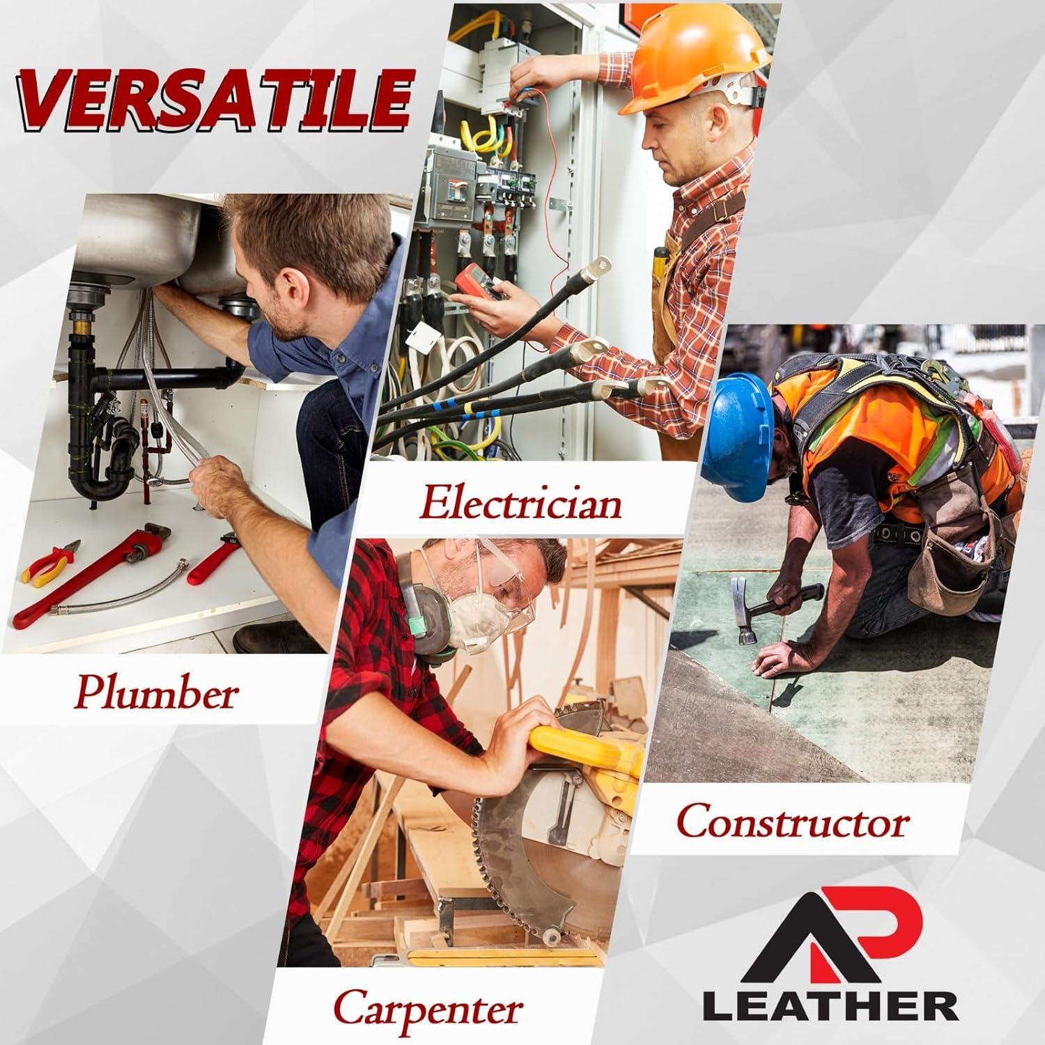 Cinturón de herramientas Pro-501 de cuero ajustable negro