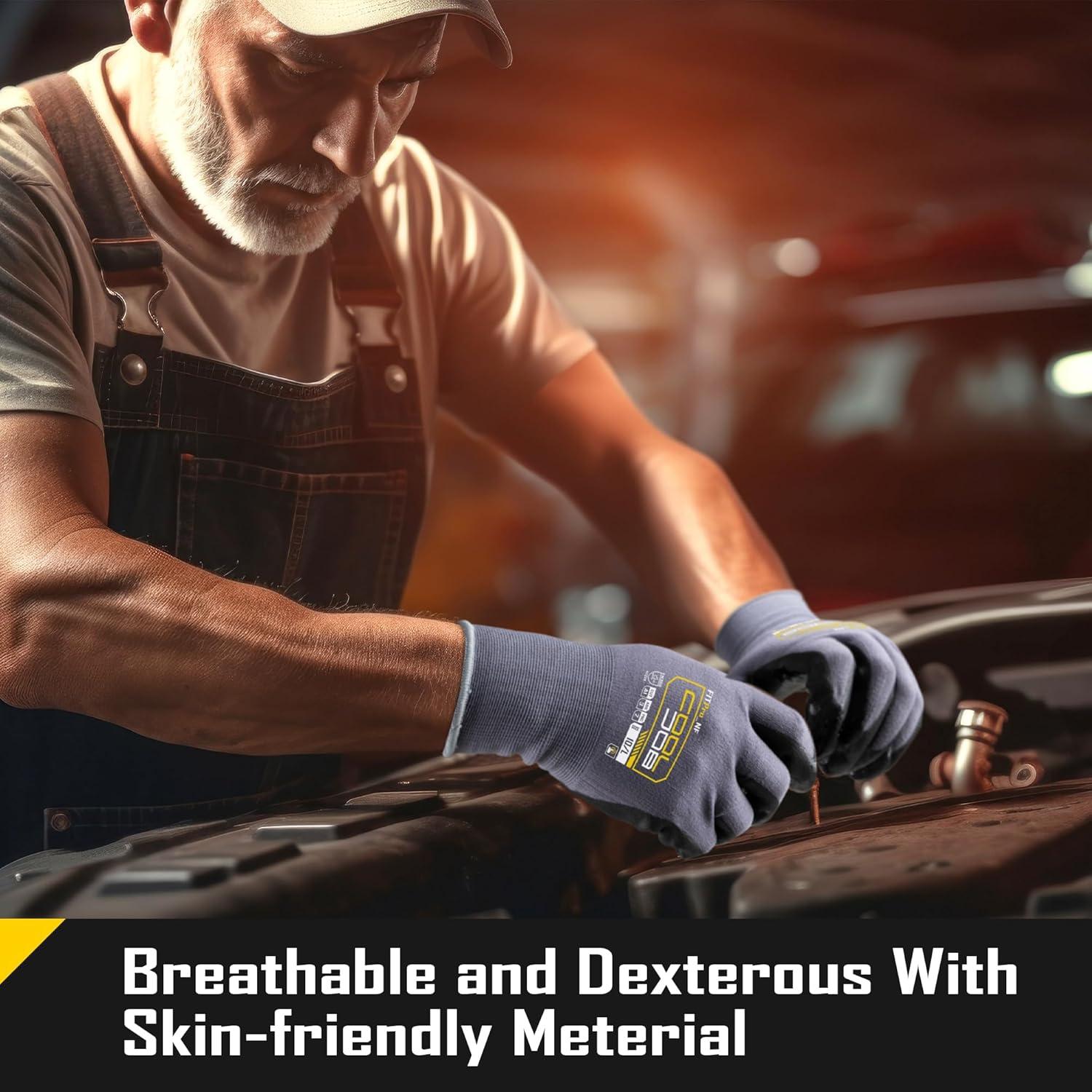 Guantes de Trabajo COOLJOB Nitrilo Antideslizantes Medianos