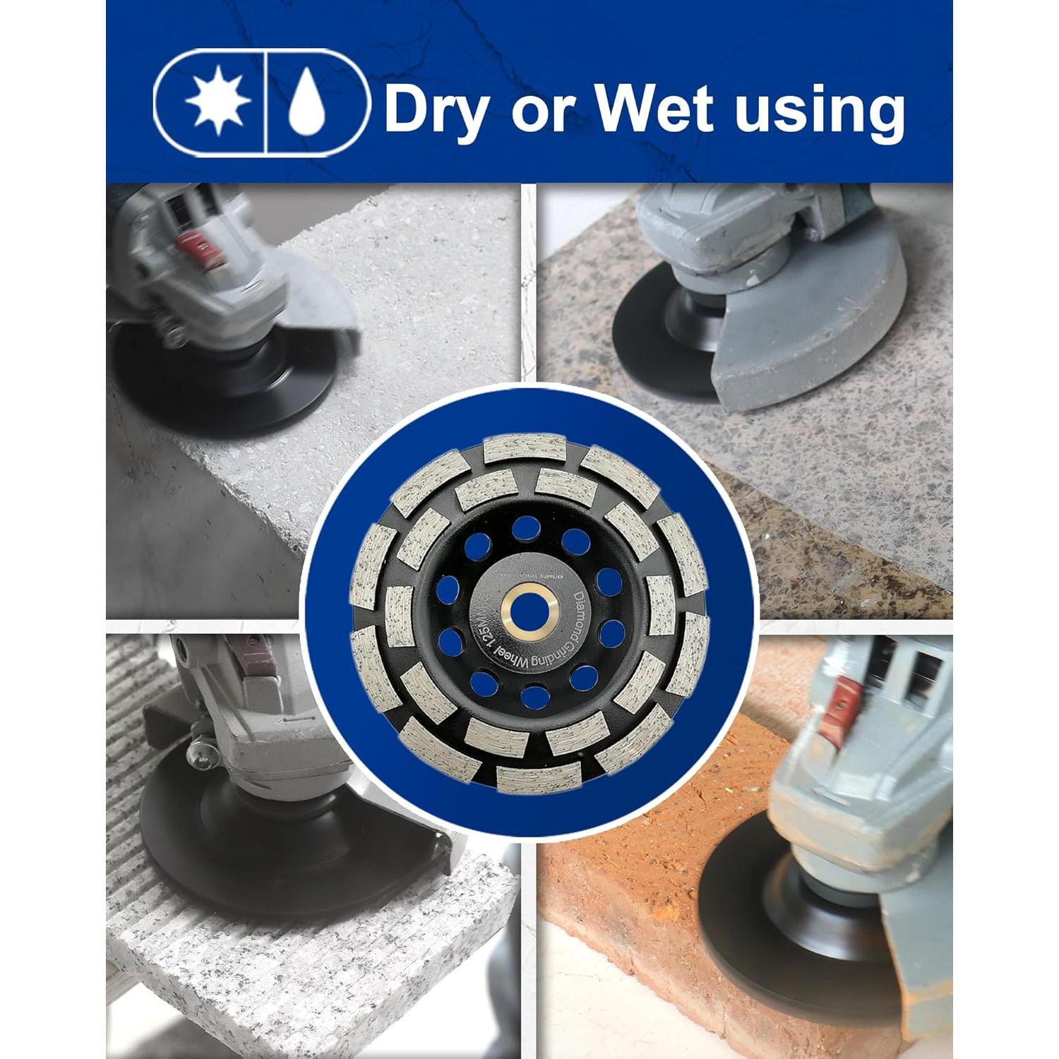 Rueda de Copa de Diamante Doble Fila 115mm SHDIATOOL para Concreto