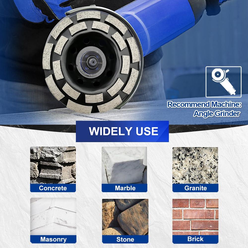 Rueda de Copa de Diamante Doble Fila 115mm SHDIATOOL para Concreto