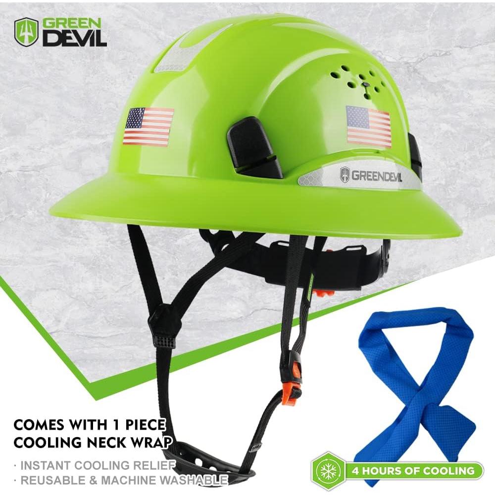 Casco de Seguridad GREEN DEVIL Mervex Vent FB Verde con Toalla
