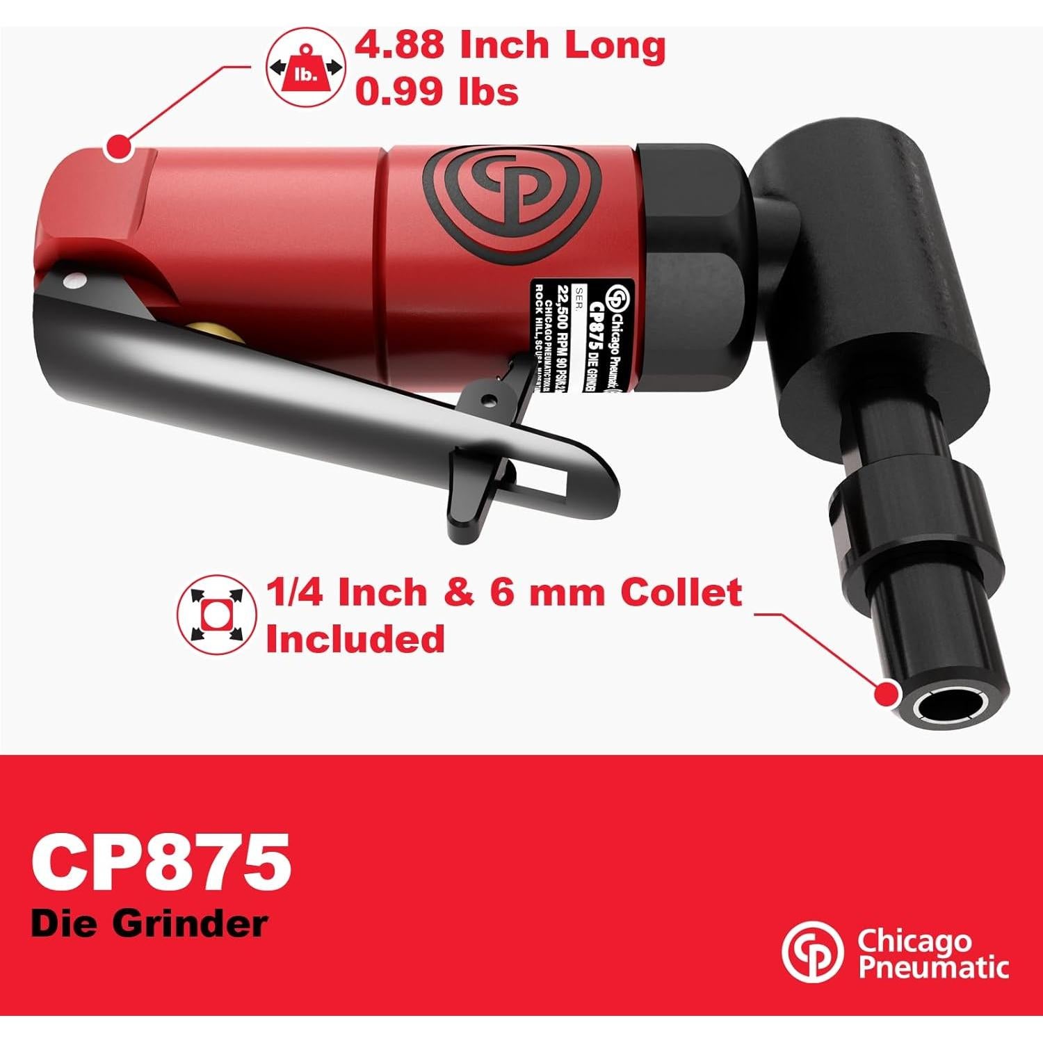 Amoladora Neumática Chicago Pneumatic CP875K 0.3 HP 22500 RPM