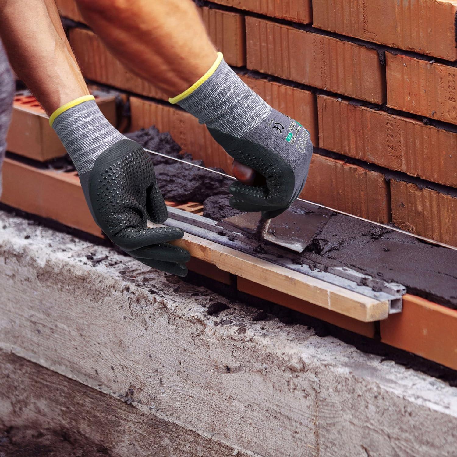 KAYGO Guantes de Trabajo Nitrilo MicroFoam 12 Pares M Gris