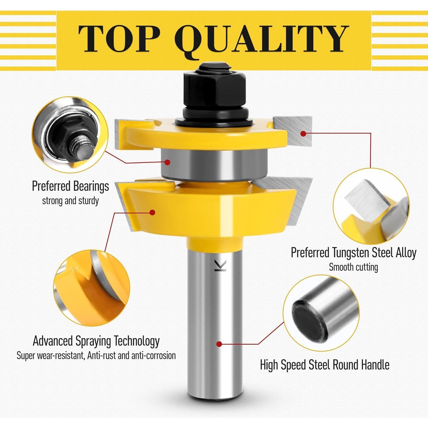 ASNOMY 2 Piezas Shaker Rail y Stile Router Bits 12.7mm Eje