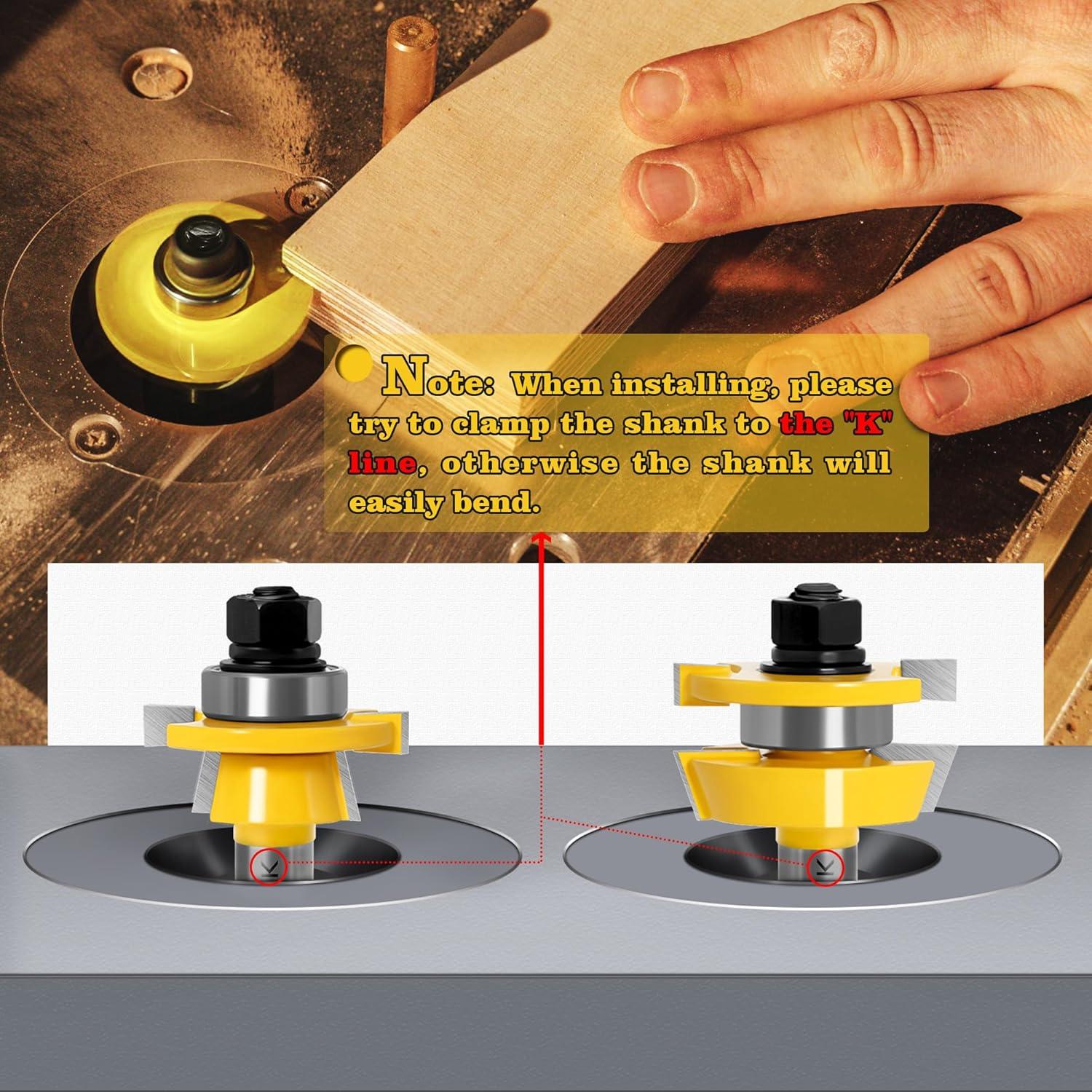 ASNOMY 2 Piezas Shaker Rail y Stile Router Bits 12.7mm Eje