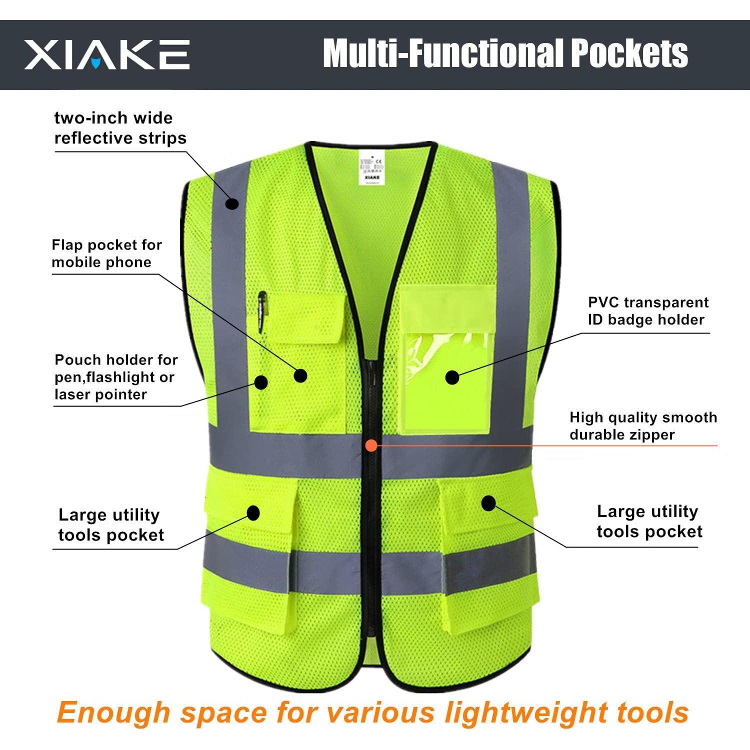 Chaleco Reflectante XIAKE Clase 2 Alta Visibilidad Unisex