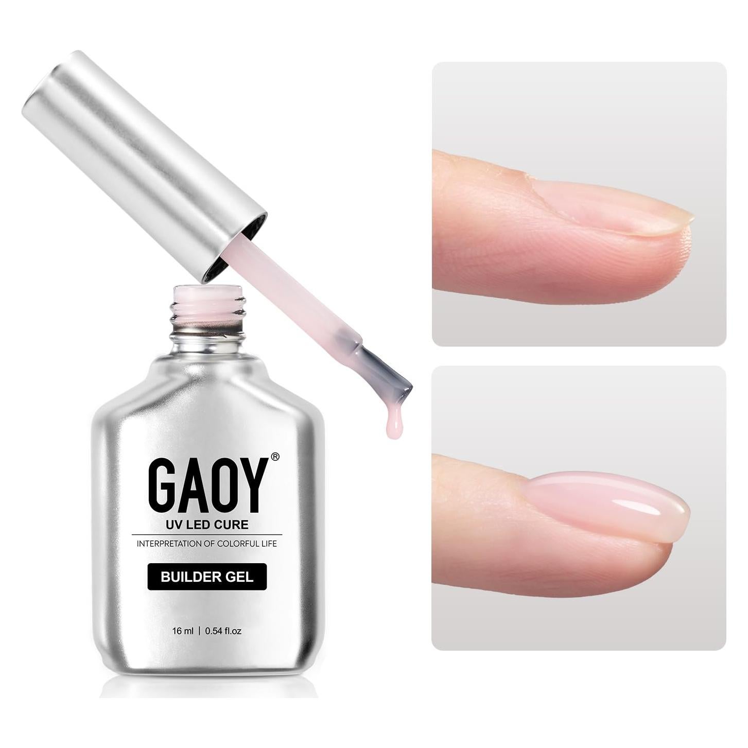 Gel Constructor GAOY 16ml Rosa Bebé para Uñas Duras UV