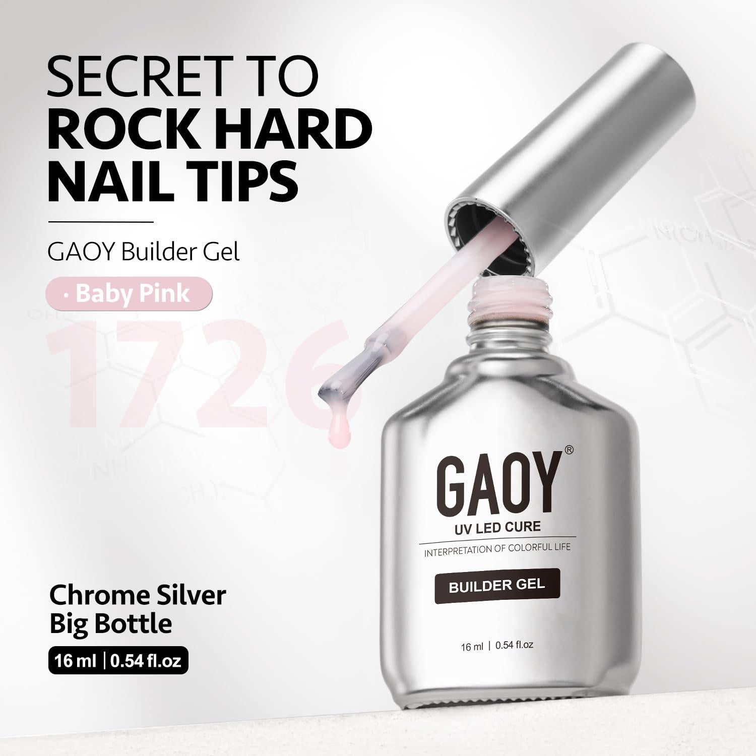 Gel Constructor GAOY 16ml Rosa Bebé para Uñas Duras UV