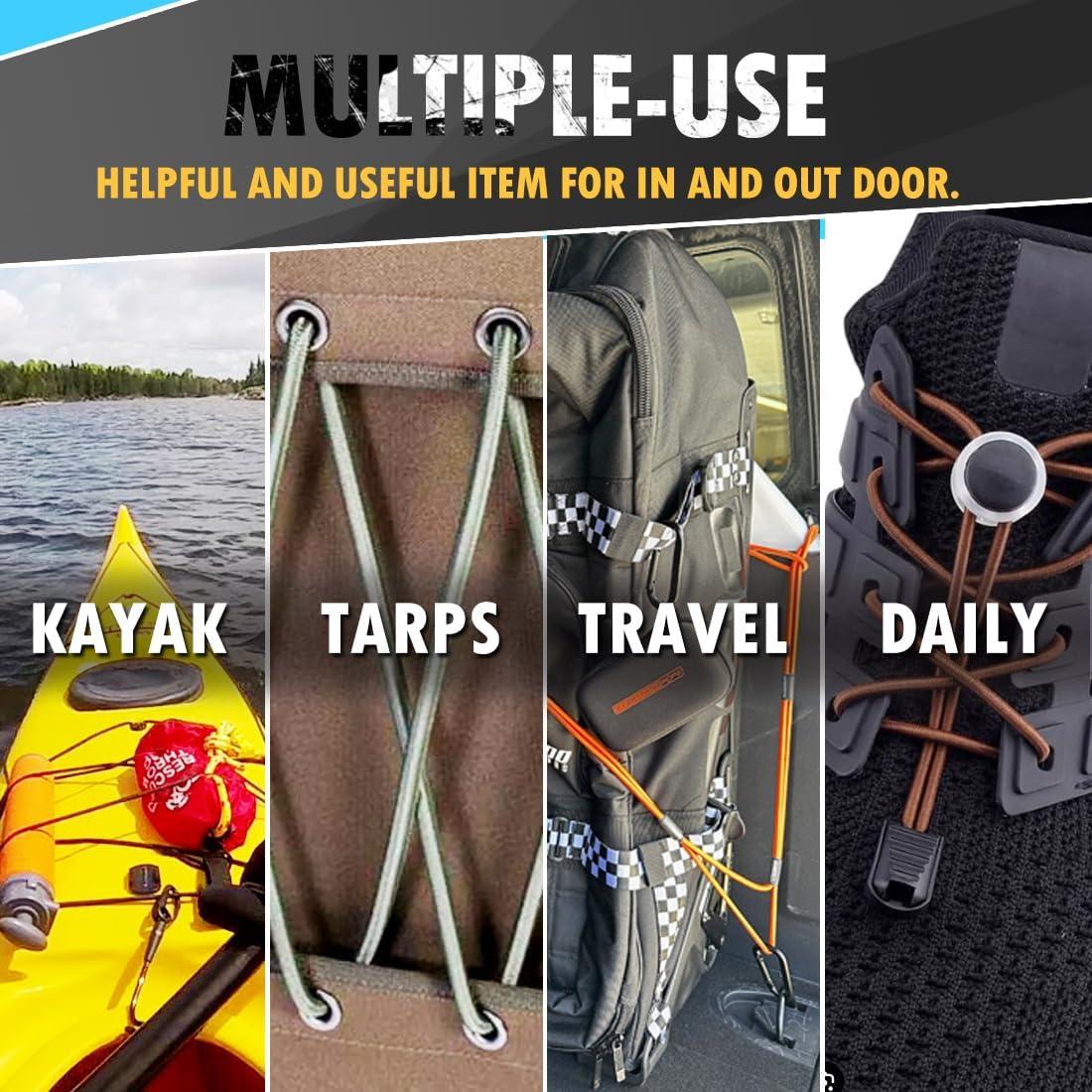 Cuerda Bungee 6 mm x 7.62 m PerkHomy Poliester Negro