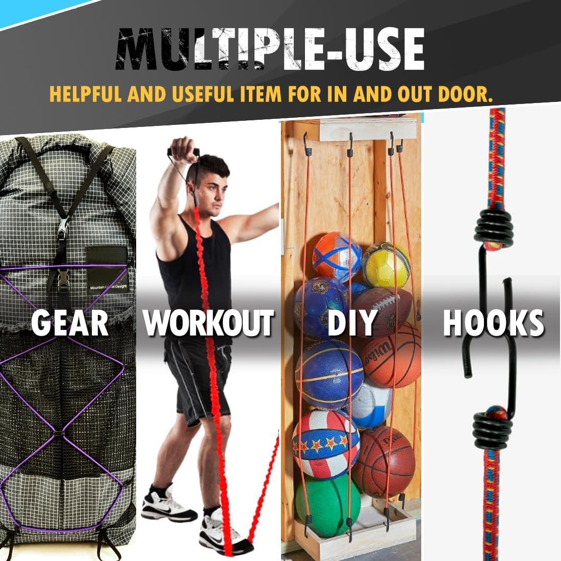 Cuerda Bungee 6 mm x 7.62 m PerkHomy Poliester Negro