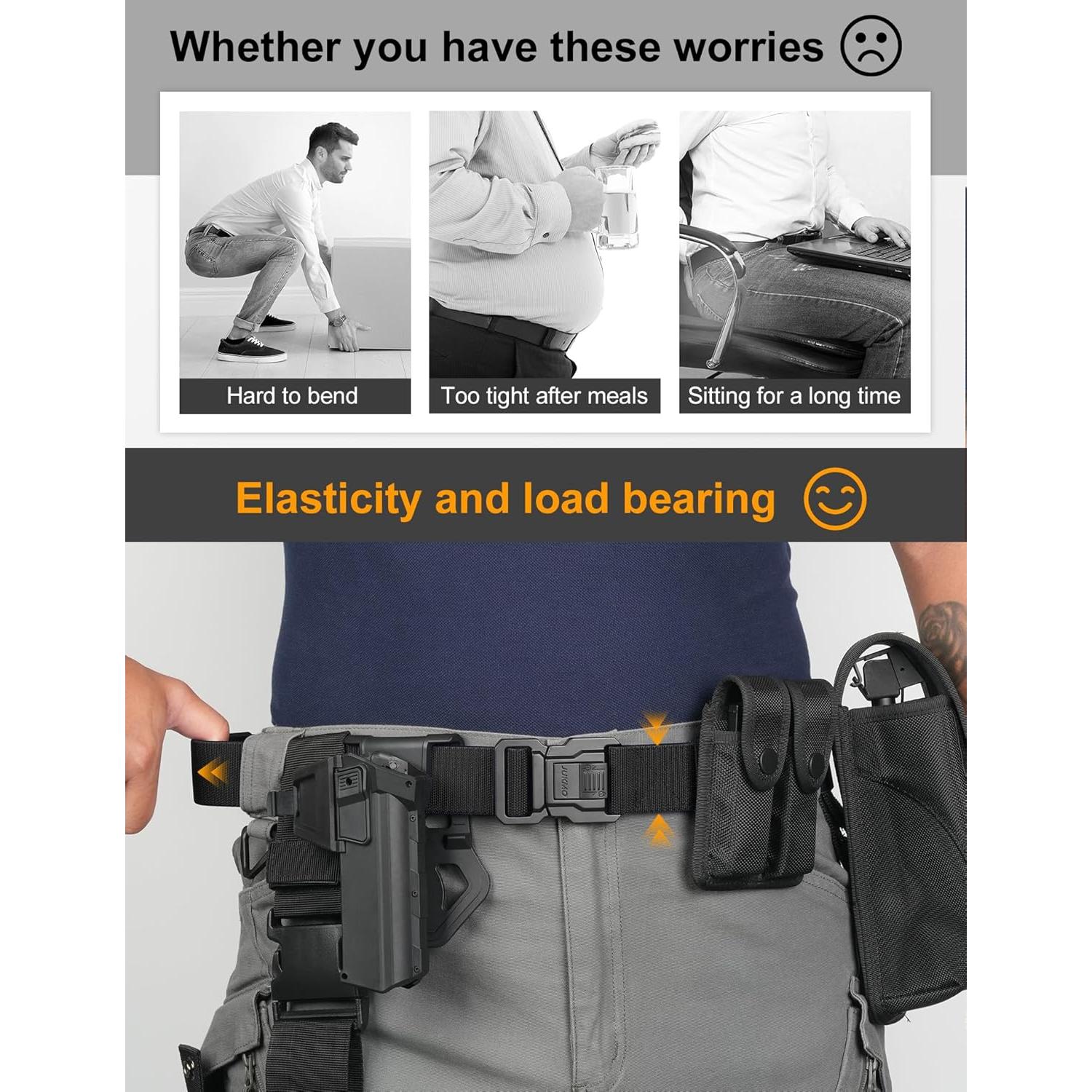 Cinturón Táctico JUKMO Nylon Elástico 106.68 cm Negro