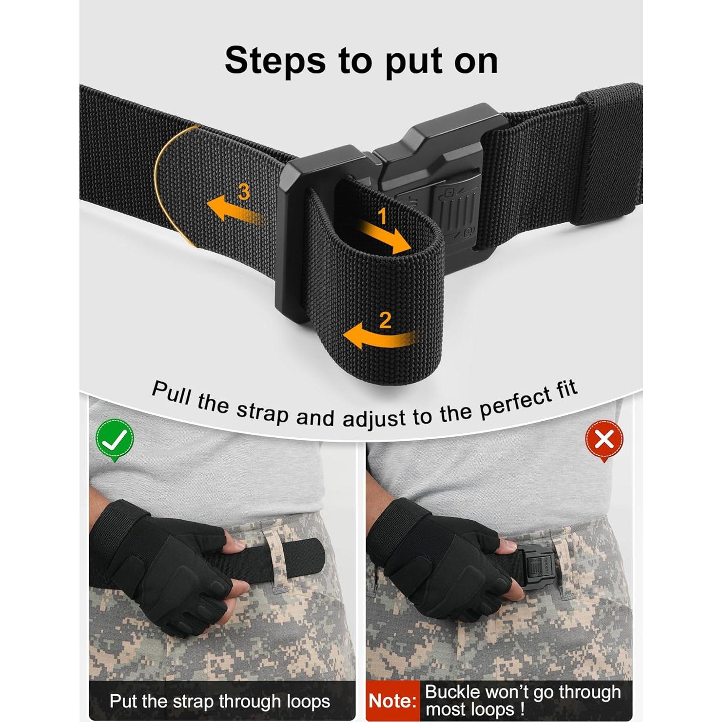 Cinturón Táctico JUKMO Nylon Elástico 106.68 cm Negro