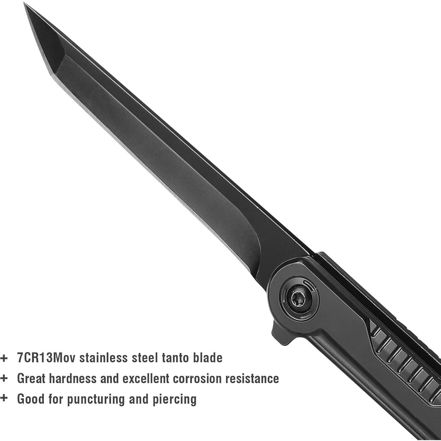 Cuchillo de bolsillo EDC FUNBRO Tanto 7CR13Mov 19.56cm negro