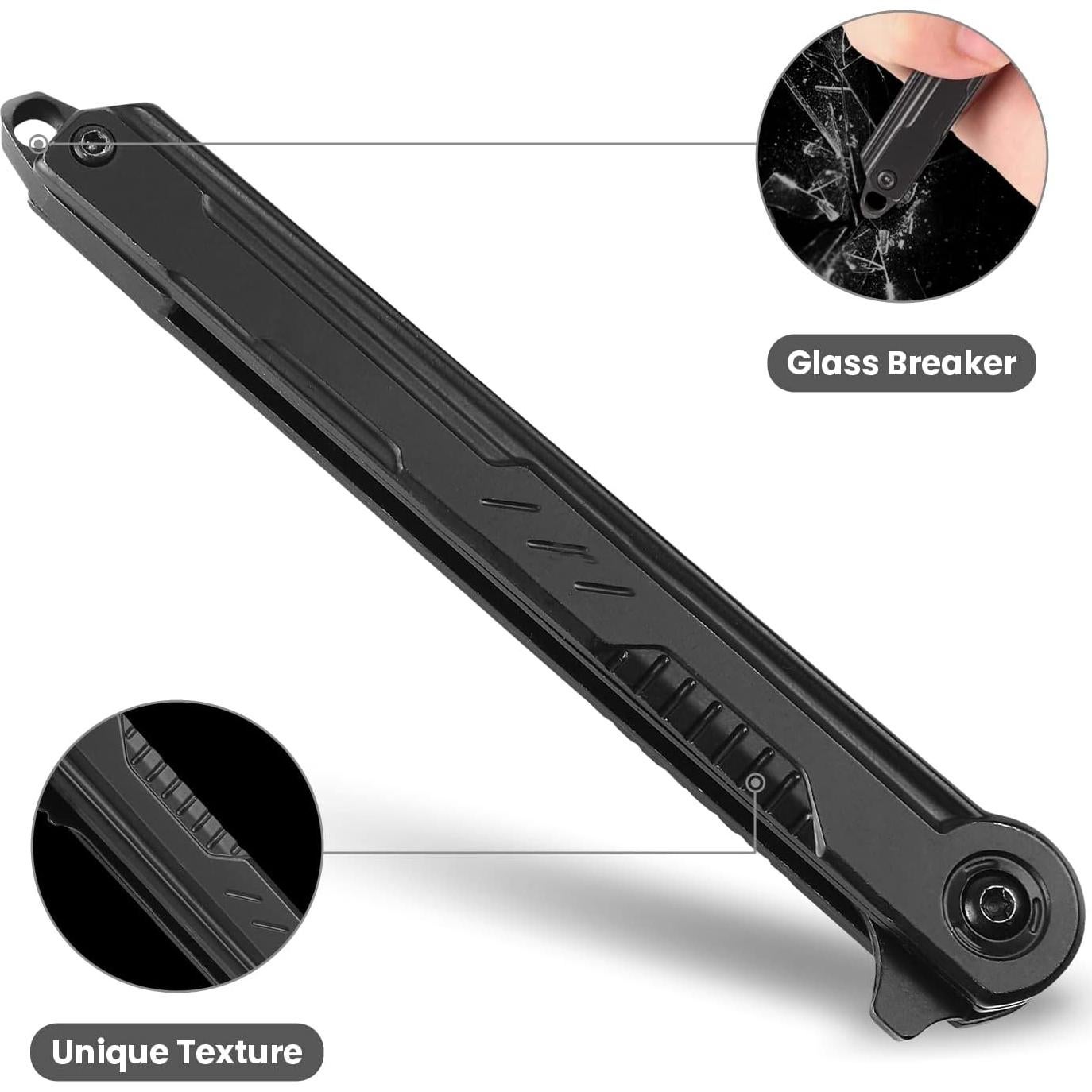 Cuchillo de bolsillo EDC FUNBRO Tanto 7CR13Mov 19.56cm negro