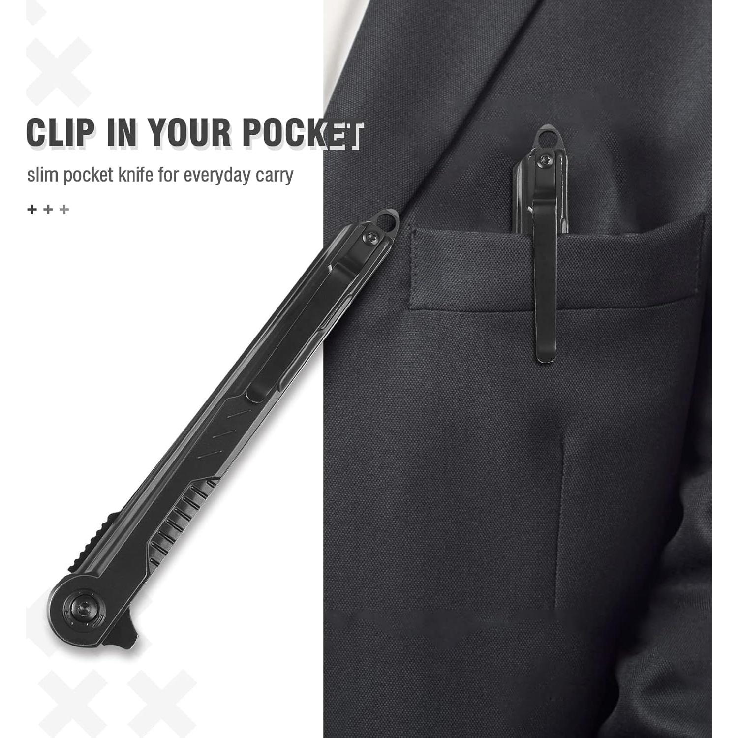 Cuchillo de bolsillo EDC FUNBRO Tanto 7CR13Mov 19.56cm negro