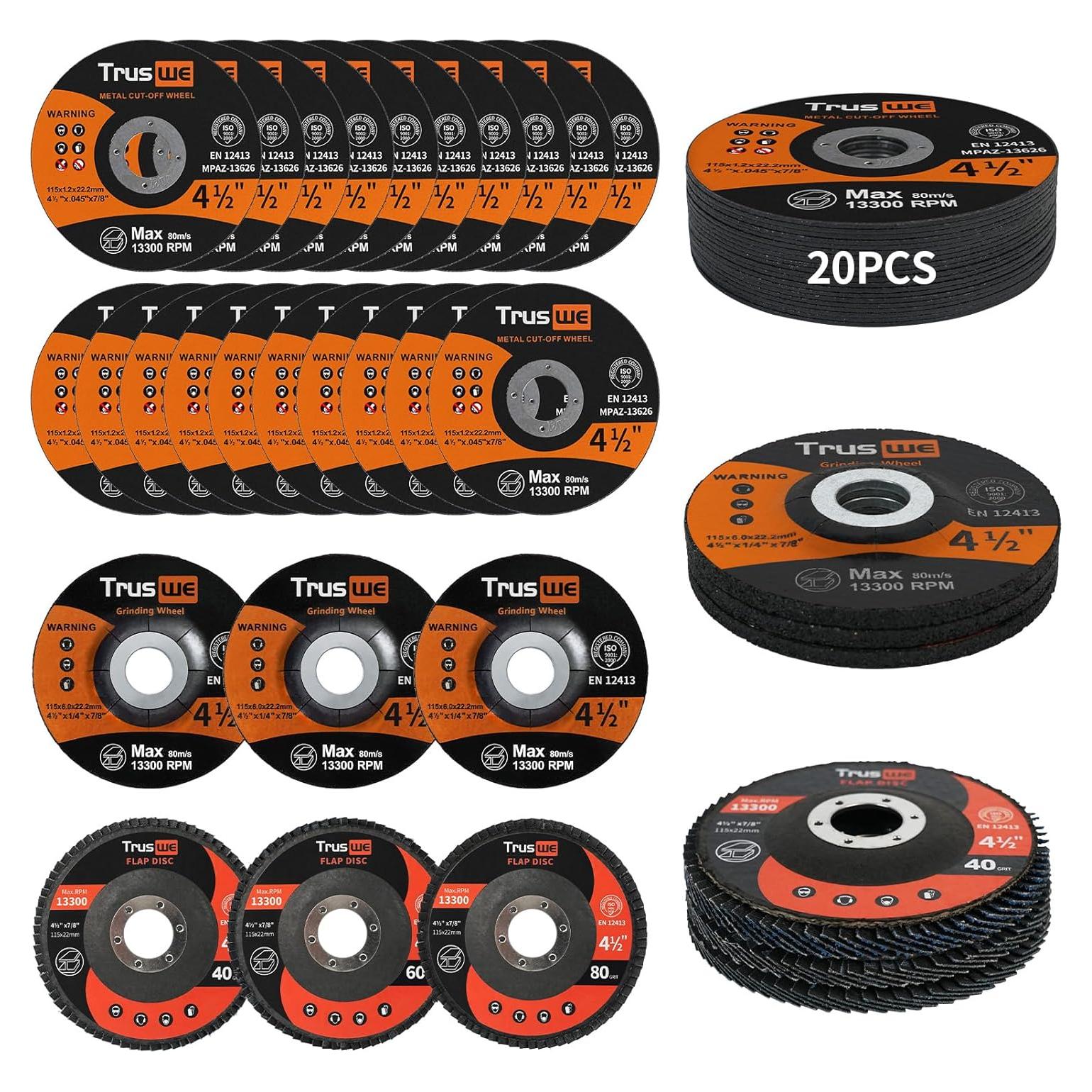 Juego de Ruedas de Corte y Lijado Truswe 26 Piezas 115mm