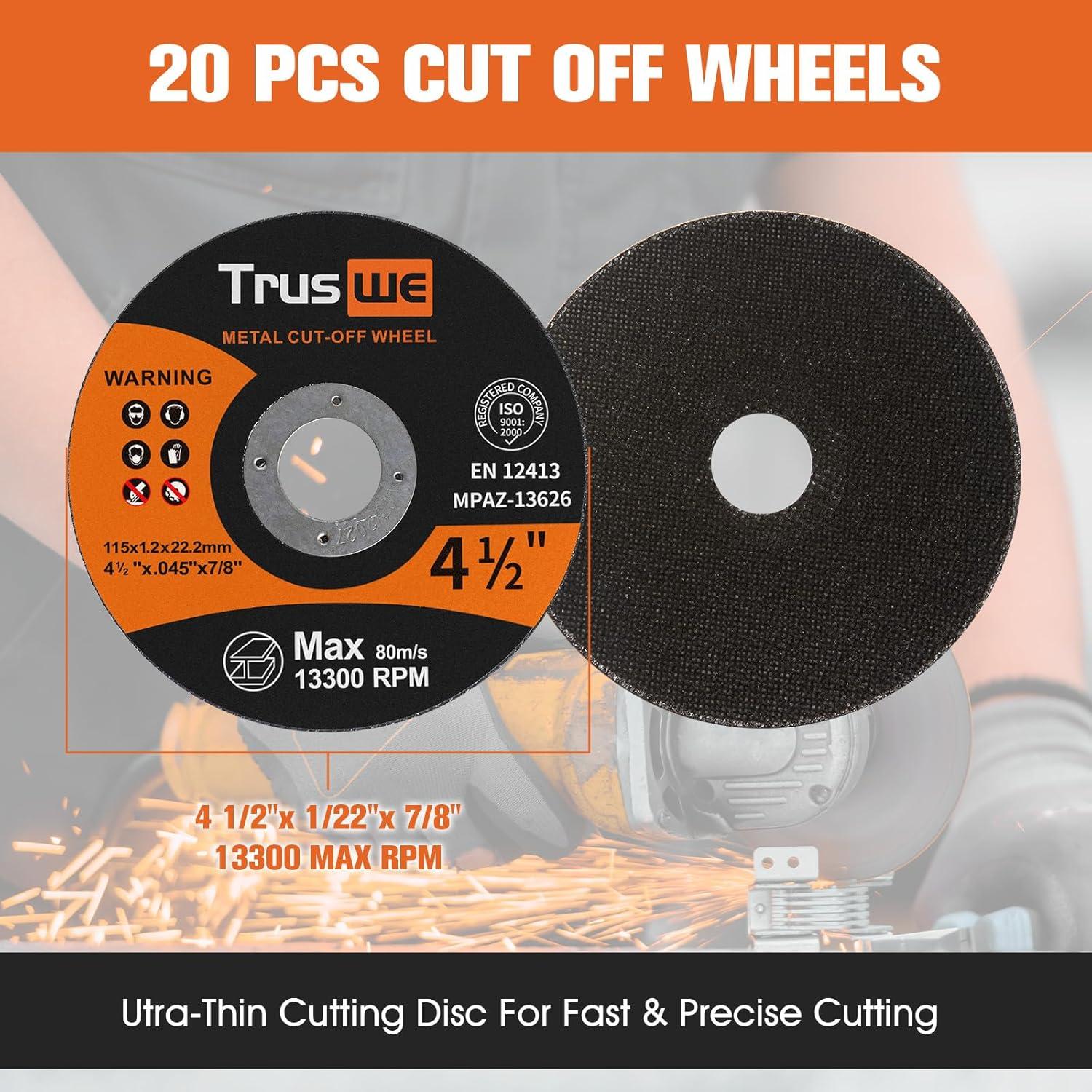 Juego de Ruedas de Corte y Lijado Truswe 26 Piezas 115mm