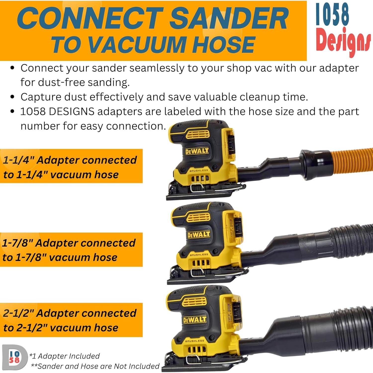 Adaptador de Vacío 1058 Designs para Lijadoras DeWalt 1-1/4"