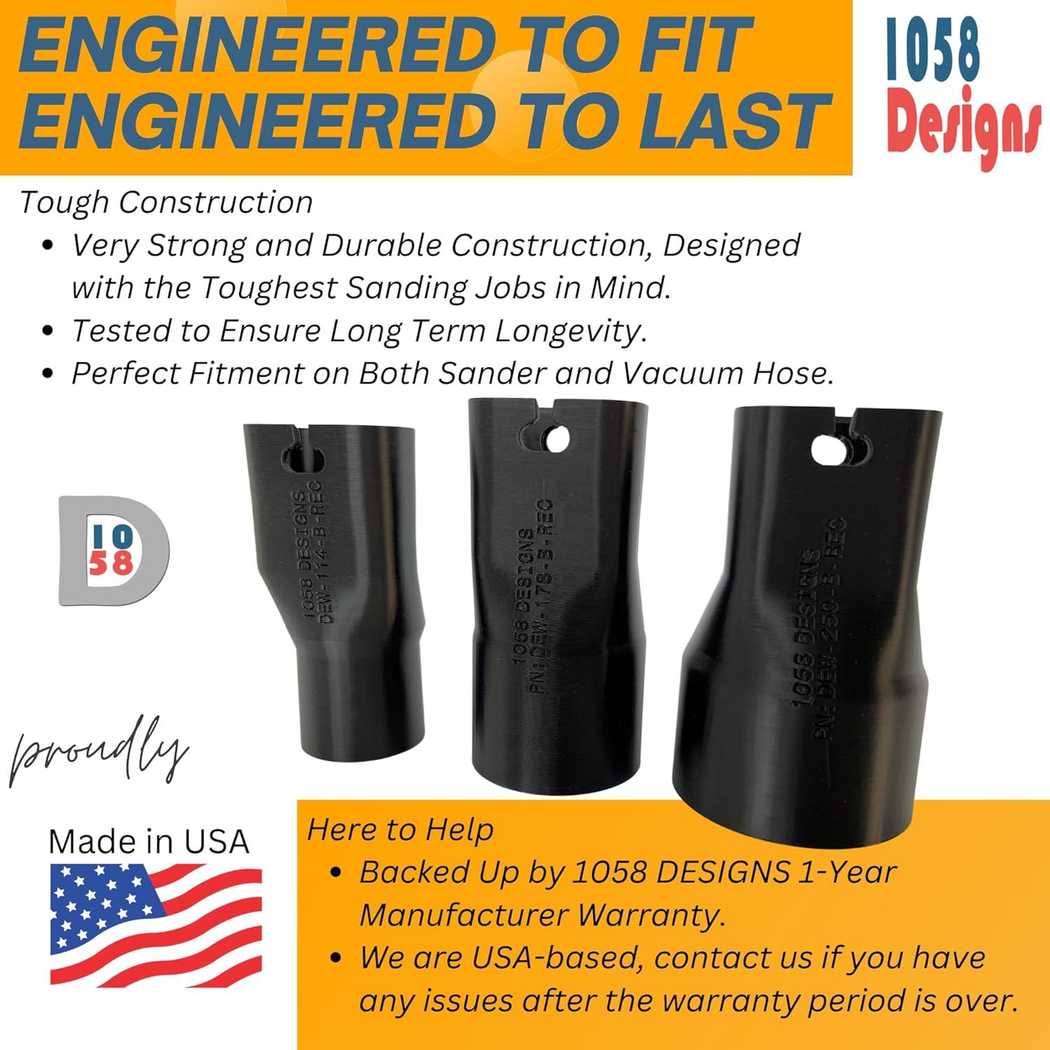 Adaptador de Vacío 1058 Designs para Lijadoras DeWalt 1-1/4"