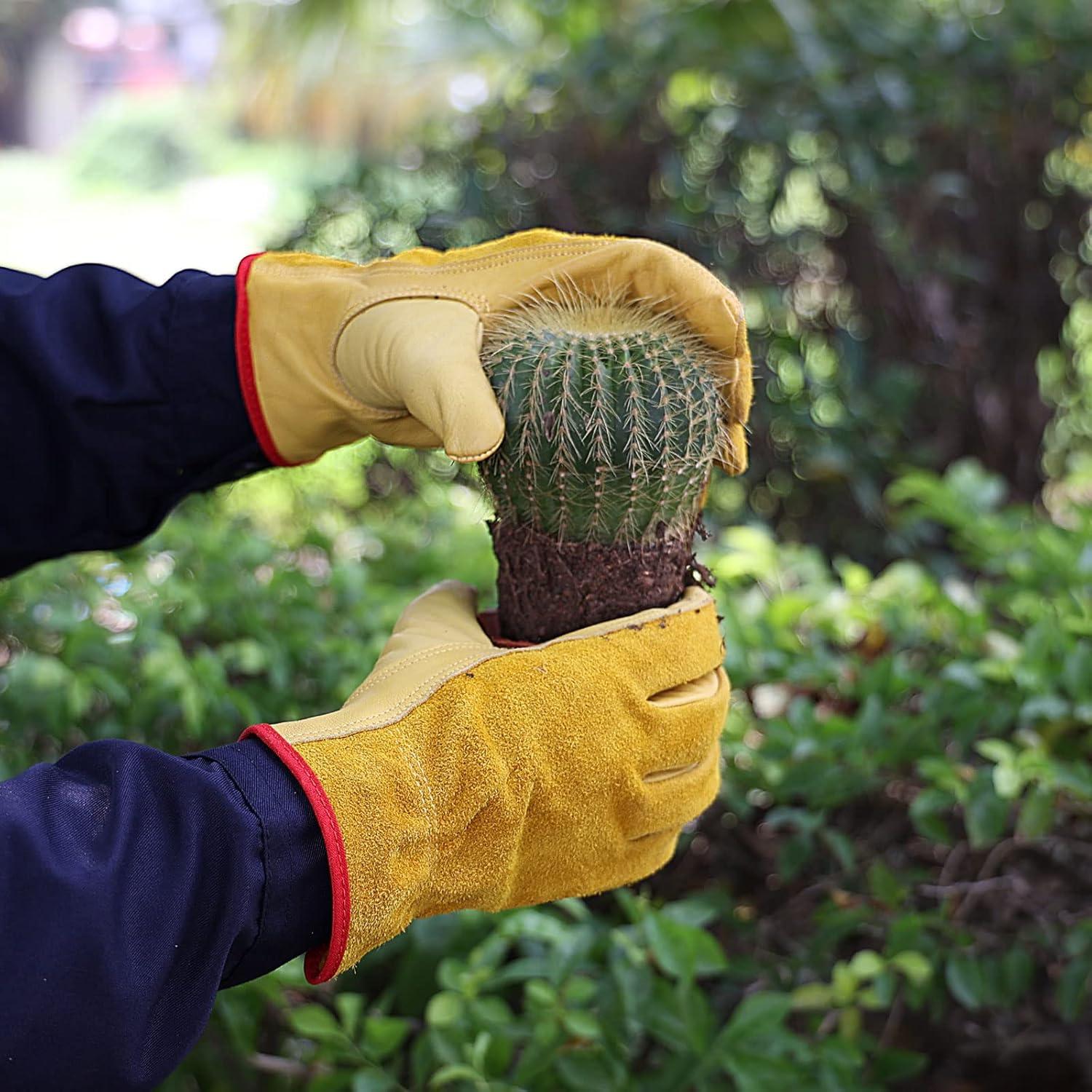 Guantes de trabajo OZERO de cuero para jardinería y construcción