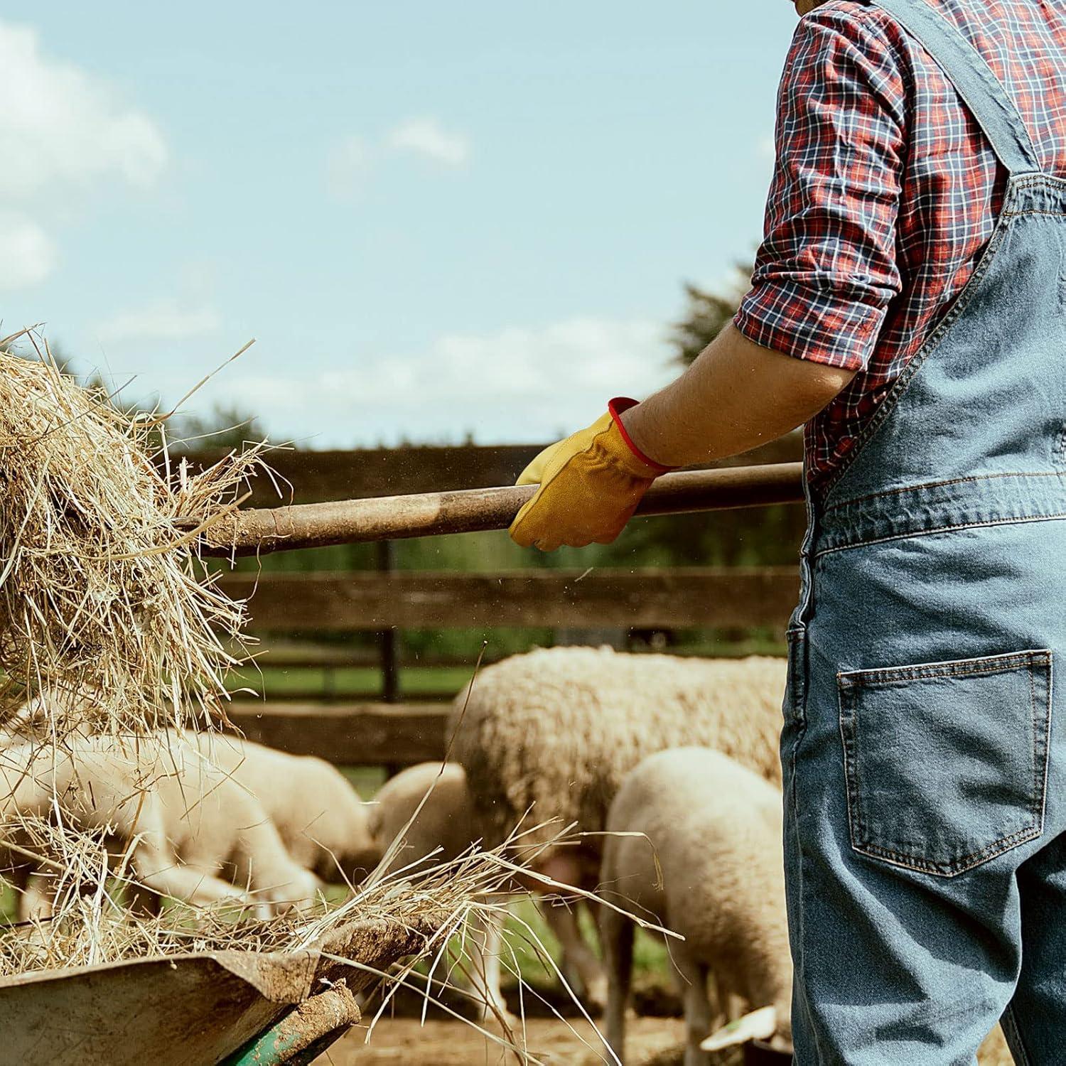 Guantes de trabajo OZERO de cuero para jardinería y construcción