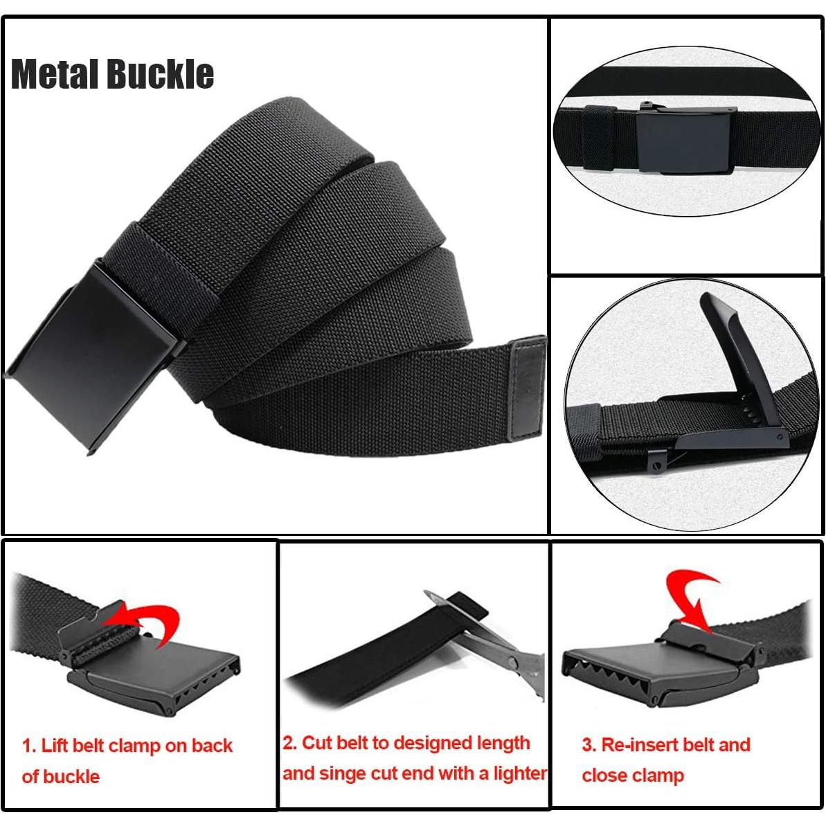 Cinturón Elástico Nylon Táctico Ajustable para Hombres