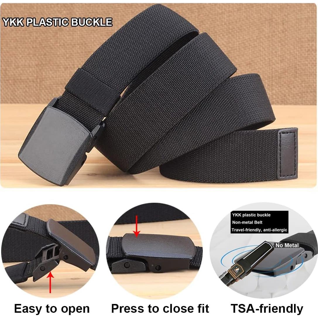 Cinturón Elástico Nylon Táctico Ajustable para Hombres