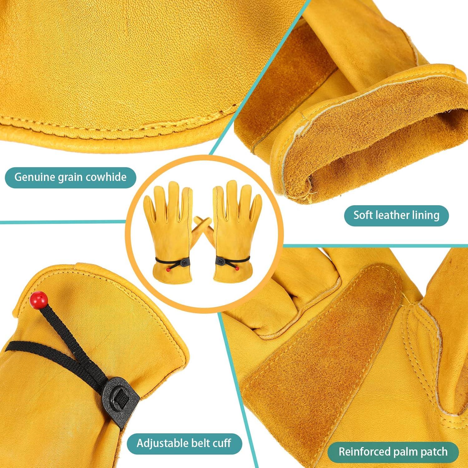 9 Pares de Guantes de Cuero de Vaca Tarpop para Hombre