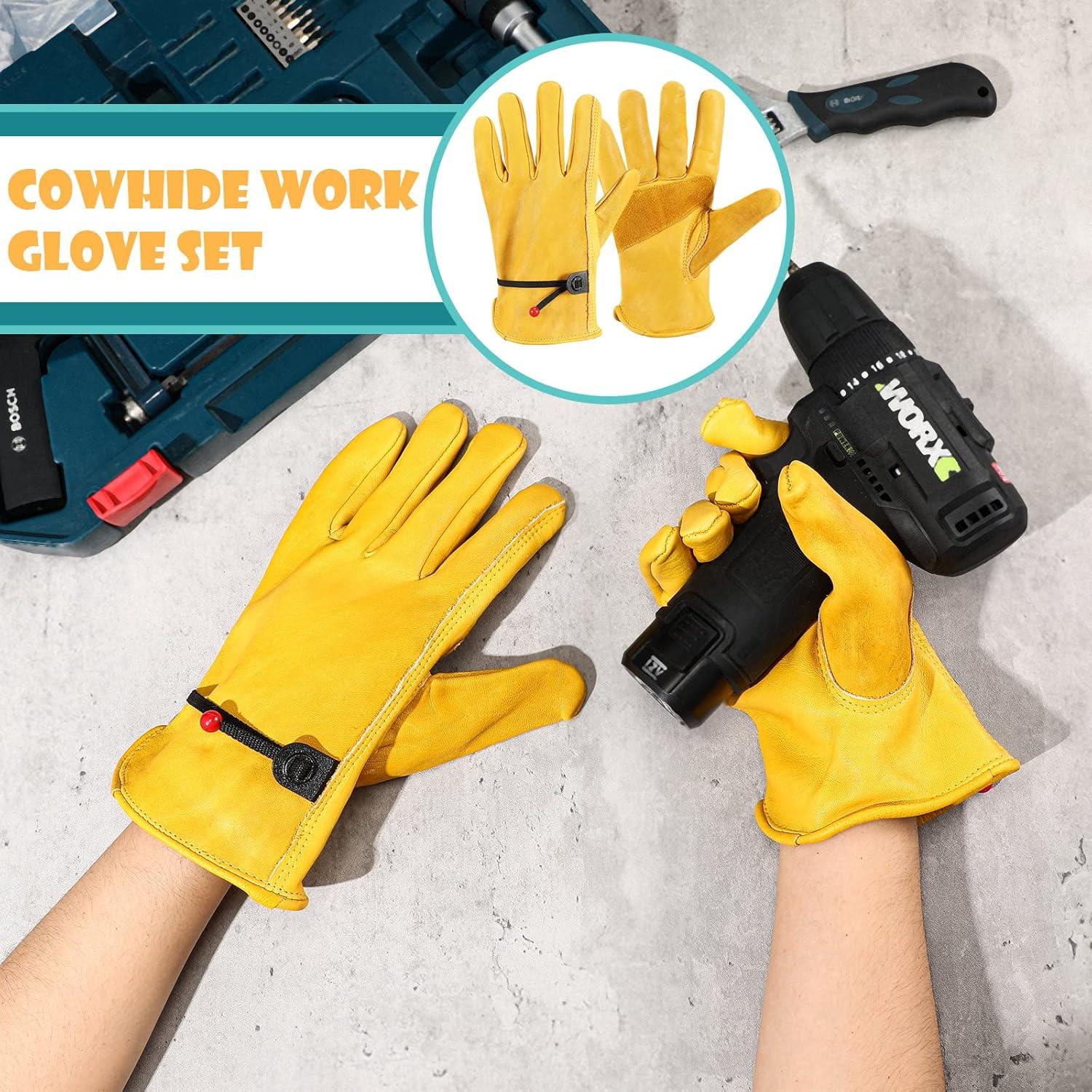 9 Pares de Guantes de Cuero de Vaca Tarpop para Hombre