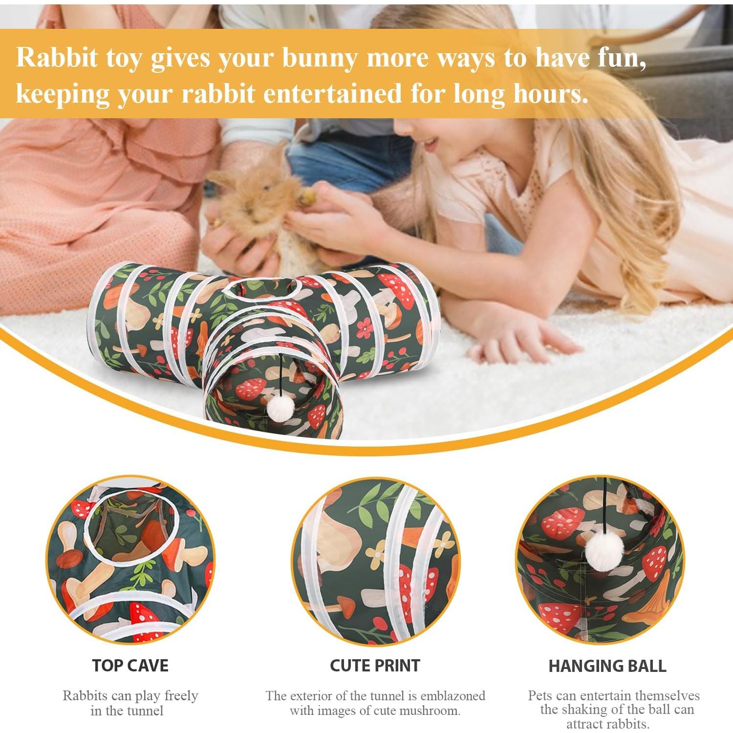 Túnel para Conejos HERCOCCI 3 Vías Colapsable 81 cm Rojo