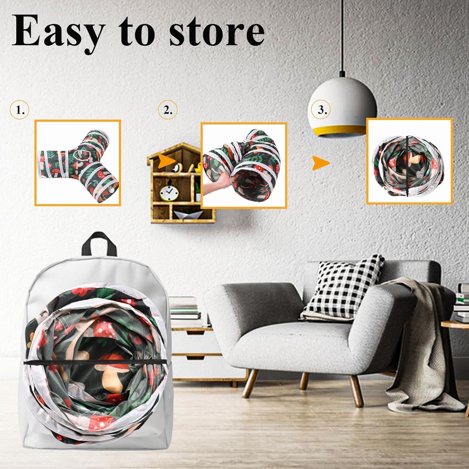 Túnel para Conejos HERCOCCI 3 Vías Colapsable 81 cm Rojo