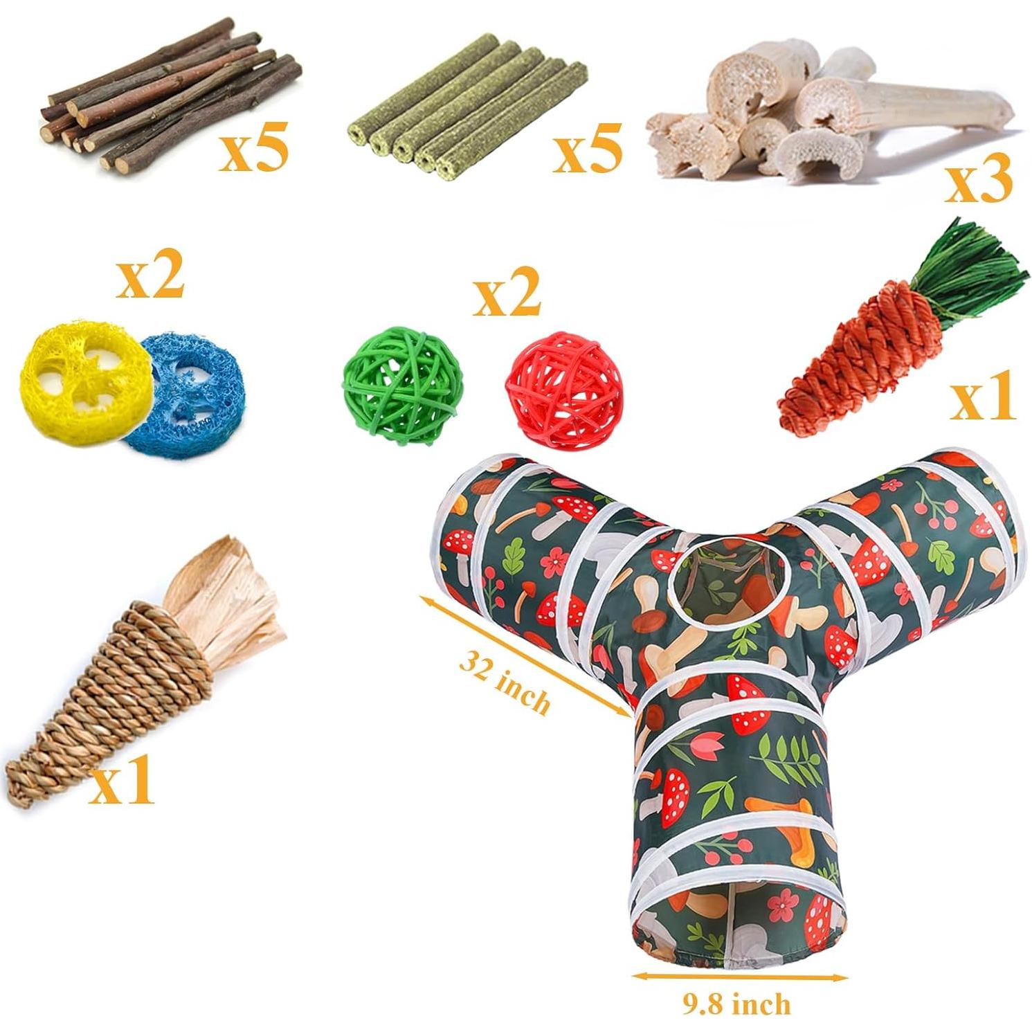 Túnel para Conejos HERCOCCI 3 Vías Colapsable 81 cm Rojo