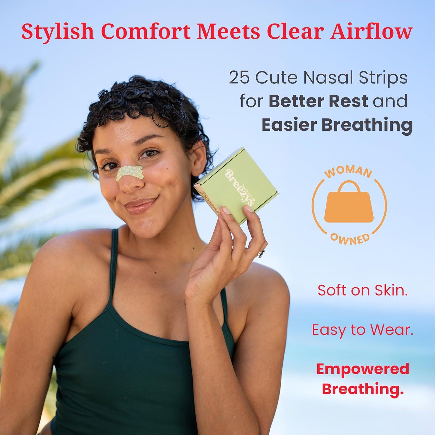 Tiras Nasales Breezys para Ronquidos y Congestión - 25 Unidades