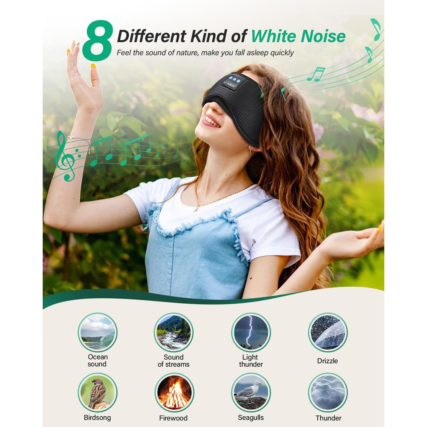 Auriculares para dormir Bluetooth LC-dolida con ruido blanco 3D