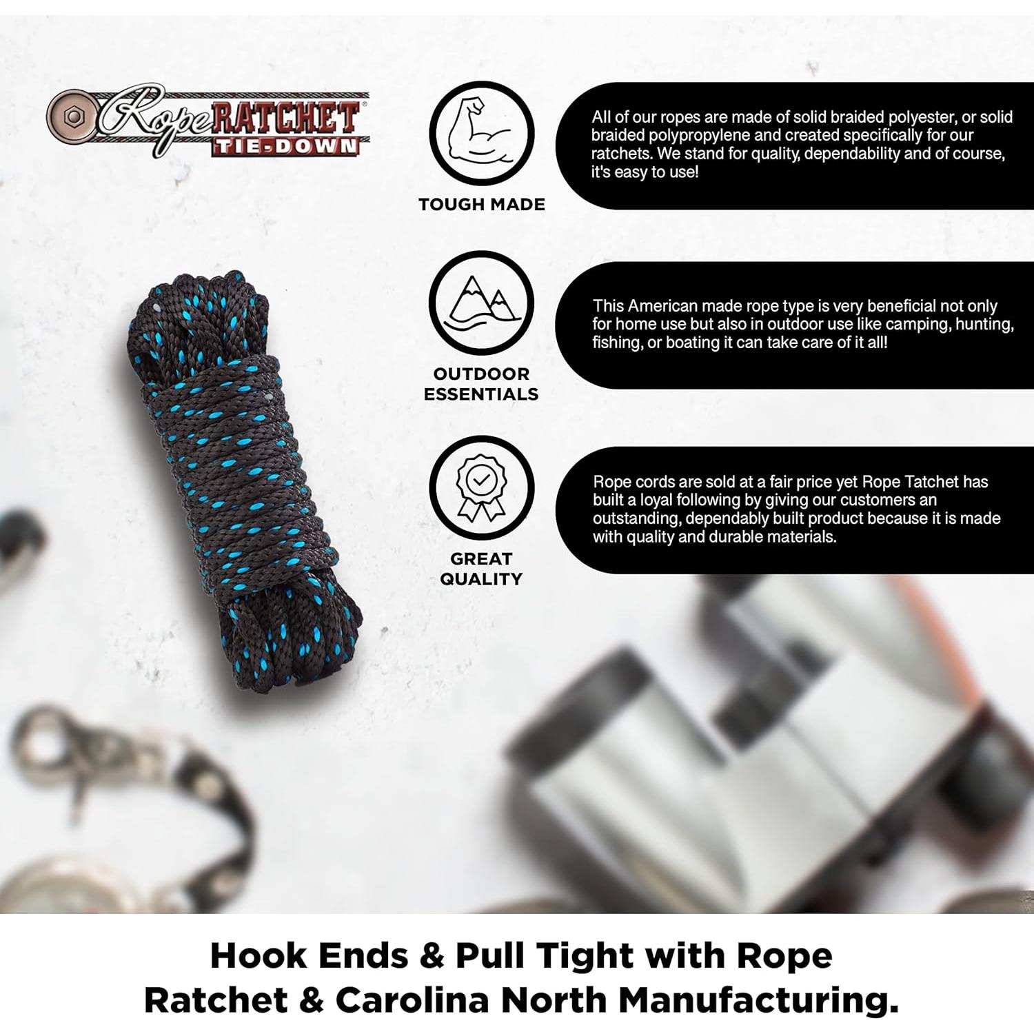 Cuerda de Polipropileno 15.24 m Rope Ratchet Resistente 113.4 kg