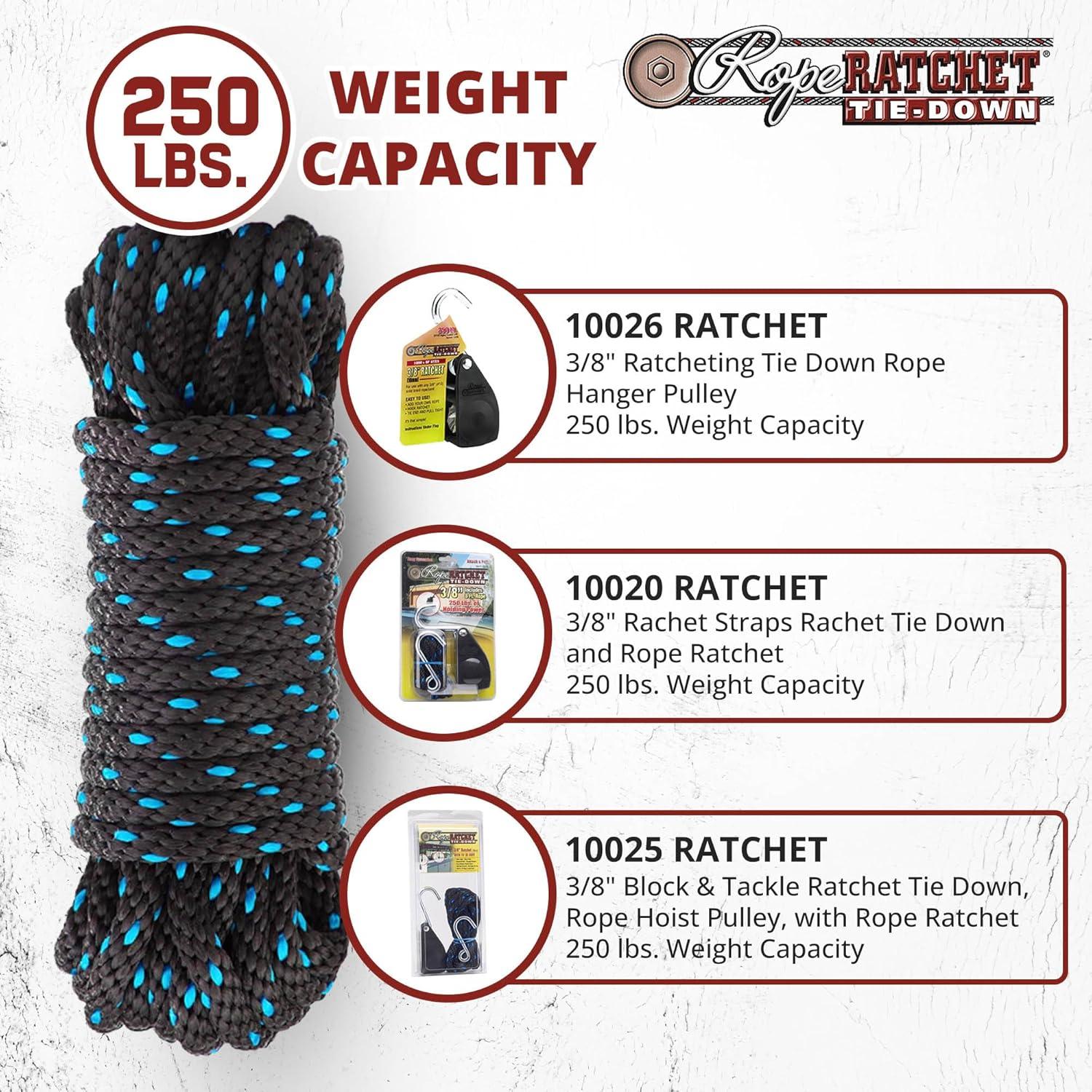 Cuerda de Polipropileno 15.24 m Rope Ratchet Resistente 113.4 kg