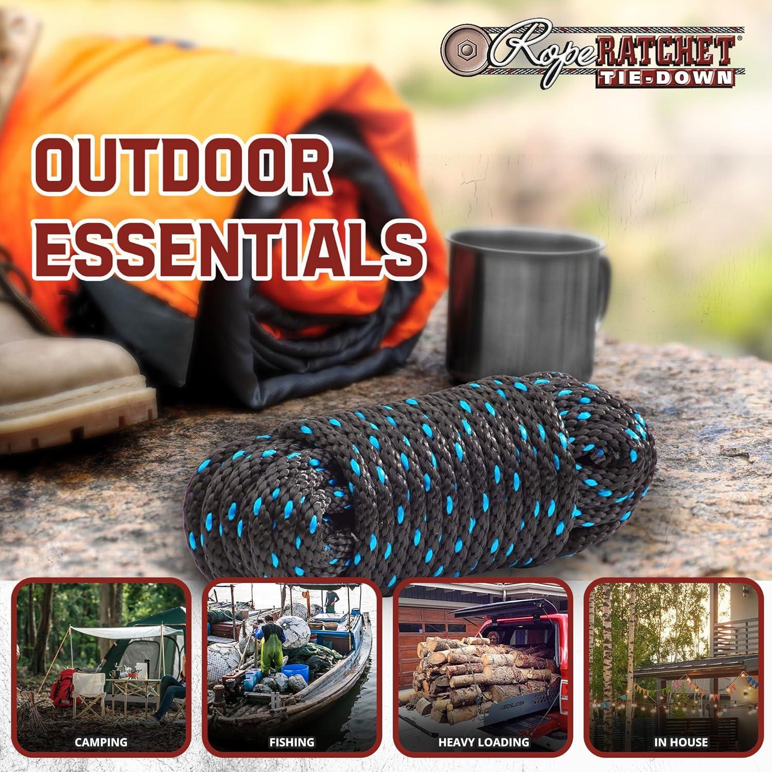 Cuerda de Polipropileno 15.24 m Rope Ratchet Resistente 113.4 kg