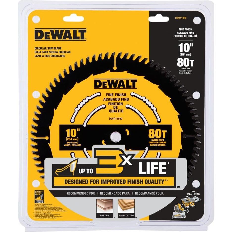 Sierra Circular DEWALT 25.4 cm 80 Dientes Carburo Ultra Afilado