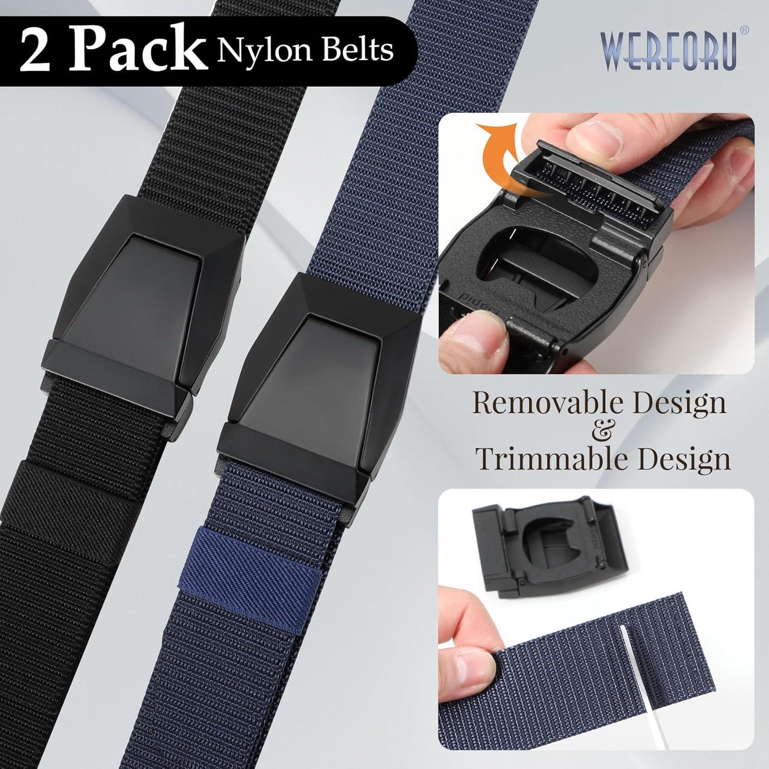 Cinturón Táctico Nylon WERFORU 2 Pack Ajustable 50 cm